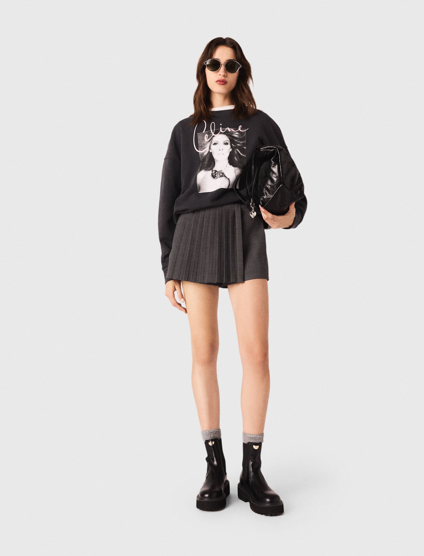 Maje Celine Dion Sweatshirt In Gray