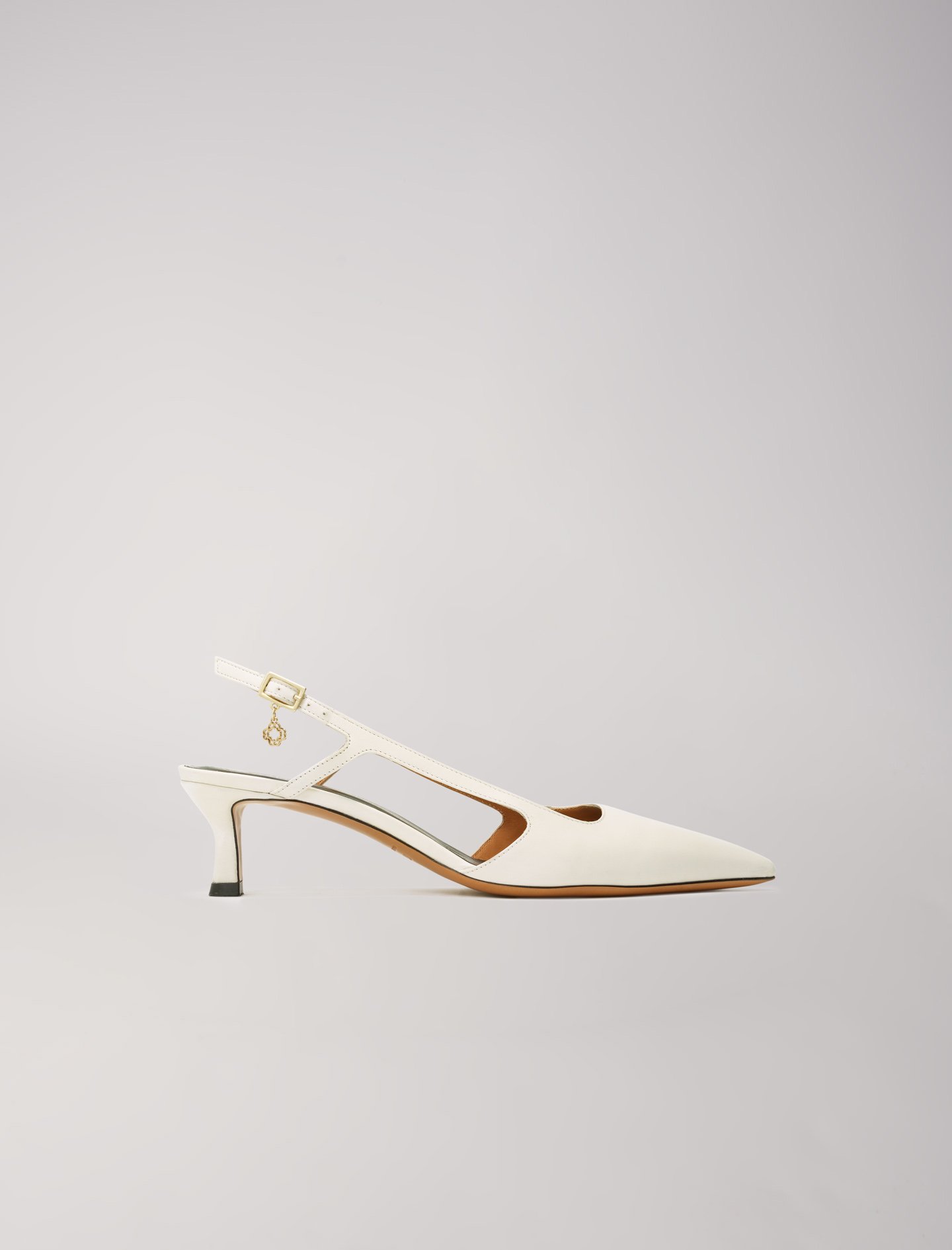 Pointed-toe pumps with straps White For Women | Maje