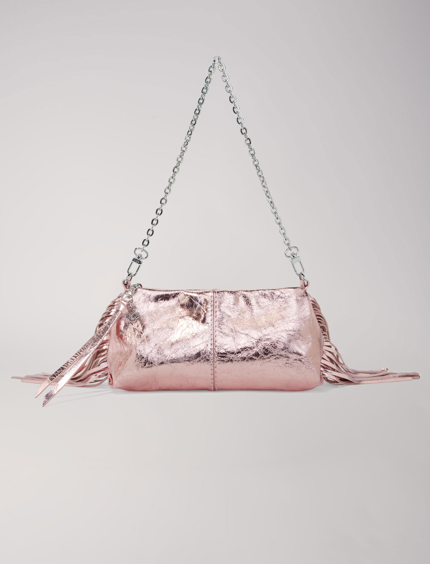 Mixte's polyester Chain: Metallic leather Miss M clutch bag, size Mixte-Small leather goods-OS (ONE SIZE), in color Metal Pink /