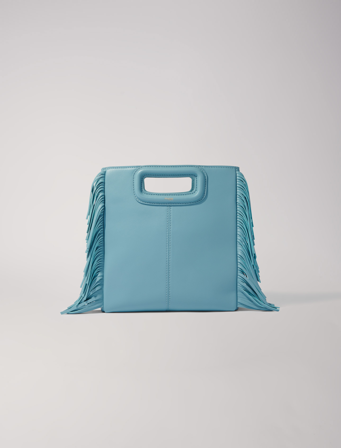 Mixte's polyester Leather: Smooth leather M bag with fringing for Spring/Summer, size Mixte-All Bags-OS (ONE SIZE), in color Blue / Grey /