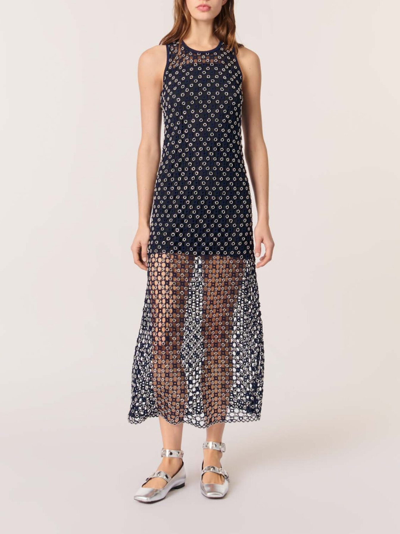 maje crochet dress Beaded maxi Blue For Women Size:Size 6 (6/10) YGroup_warren-long-sleeve-maxi-dress Forever New structured corset Midi dress heeled slingbacks for a