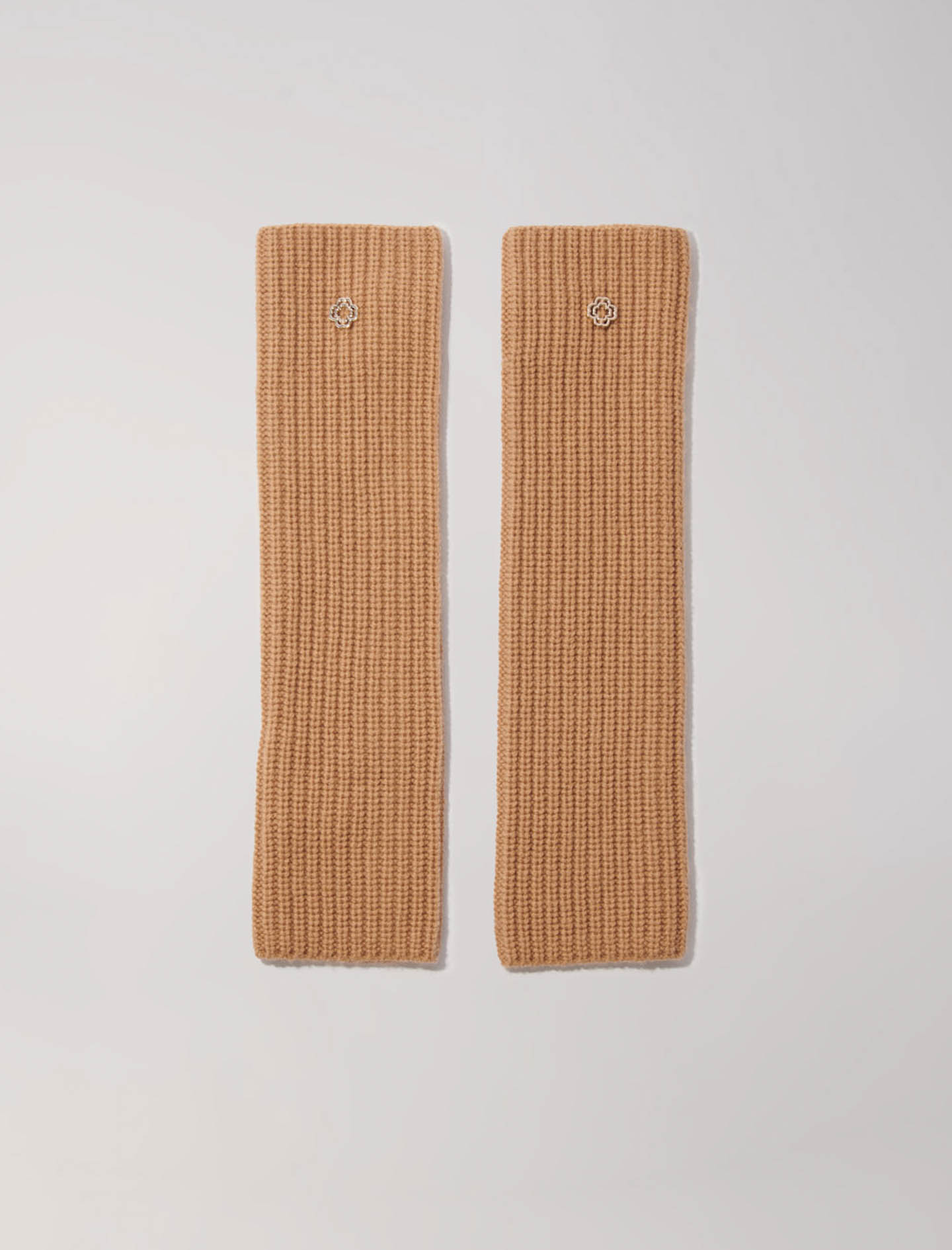 Woman's wool Wool and cashmere mittens for Fall/Winter, size One Size, in color Camel / Brown