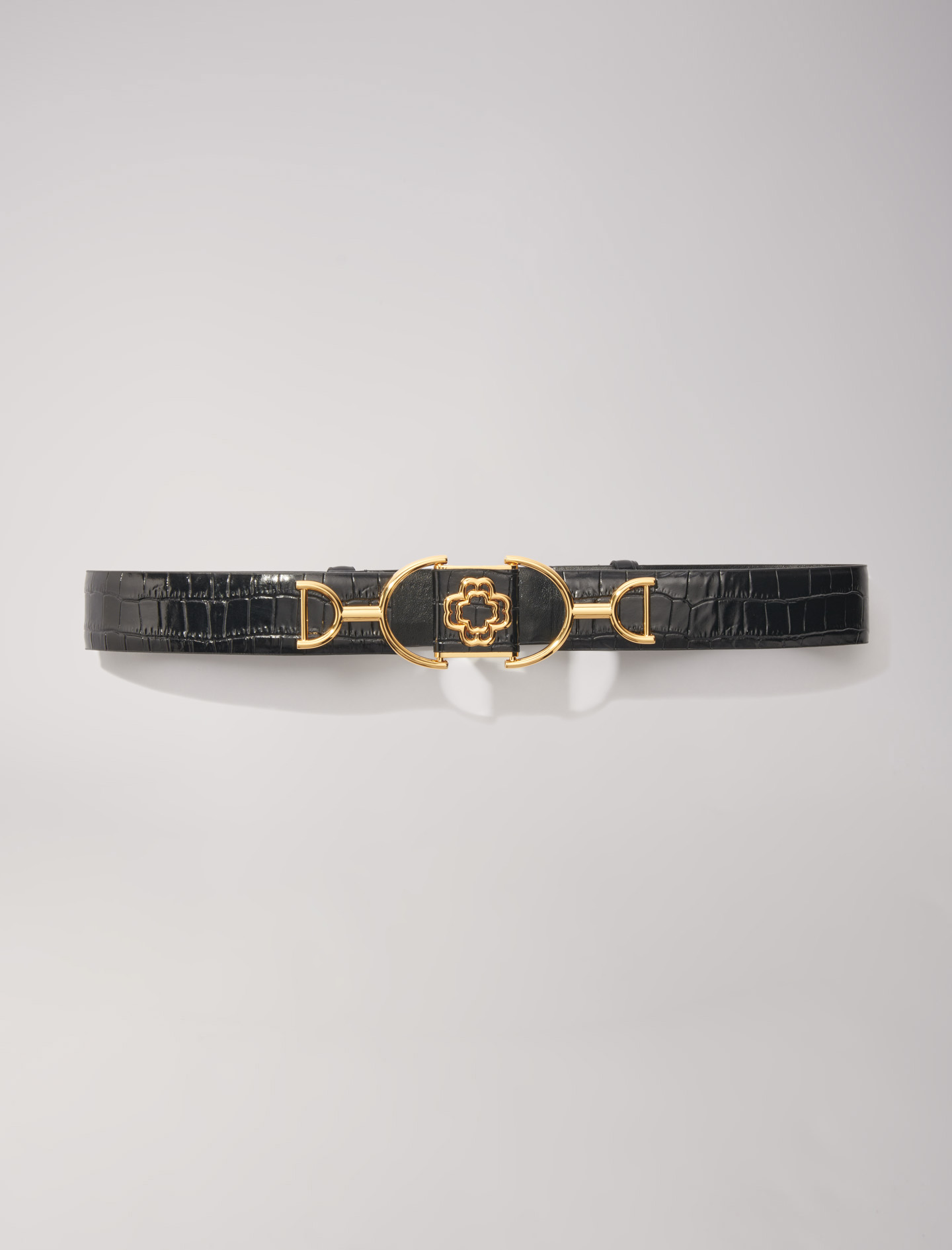 Shop Maje Wide Smooth Leather Belt In Black