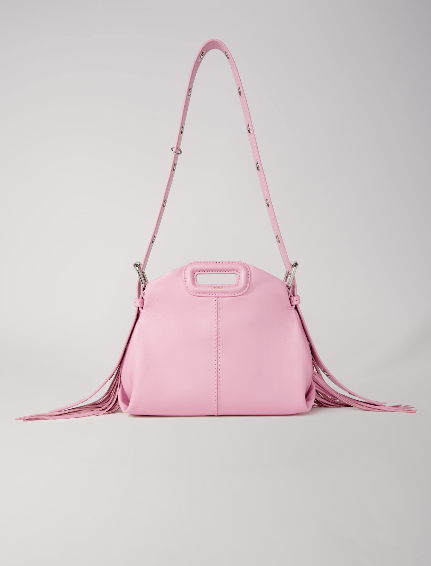 Maje Woman's cotton Leather: Smooth leather mini Miss M bag for Spring/Summer, in color Pink / Red