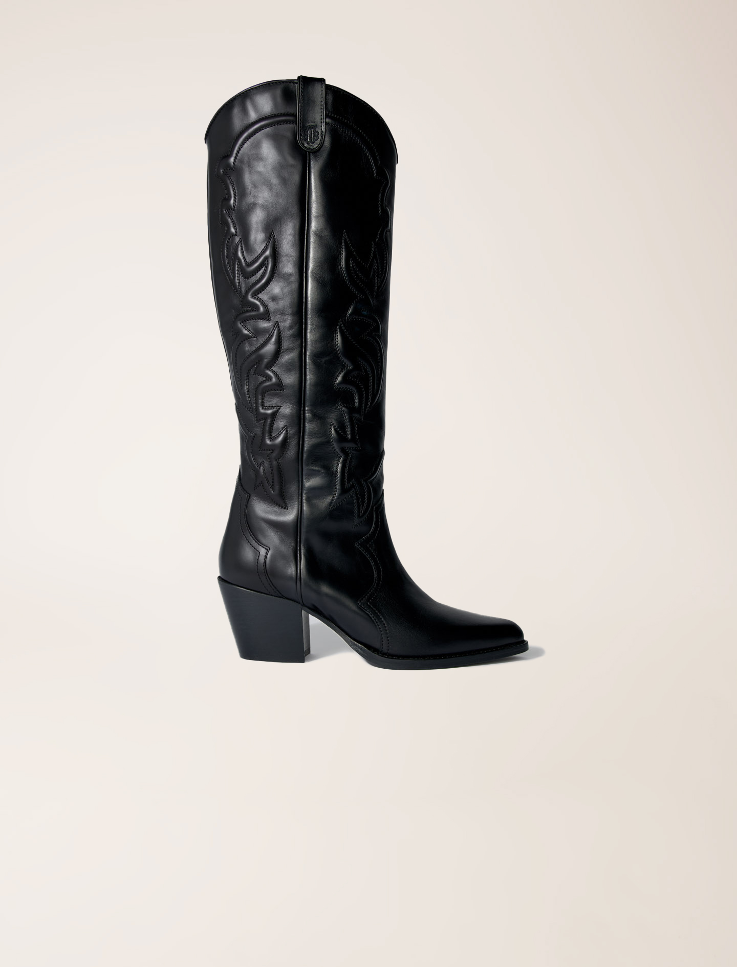 Western leather boots Black / Gray For Women | Maje