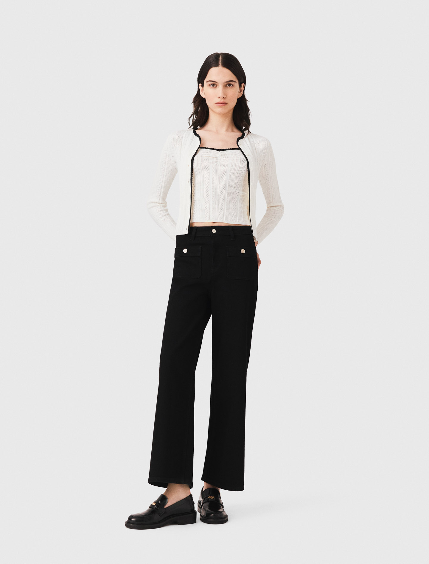 Pointelle knit twinset White For Women | Maje