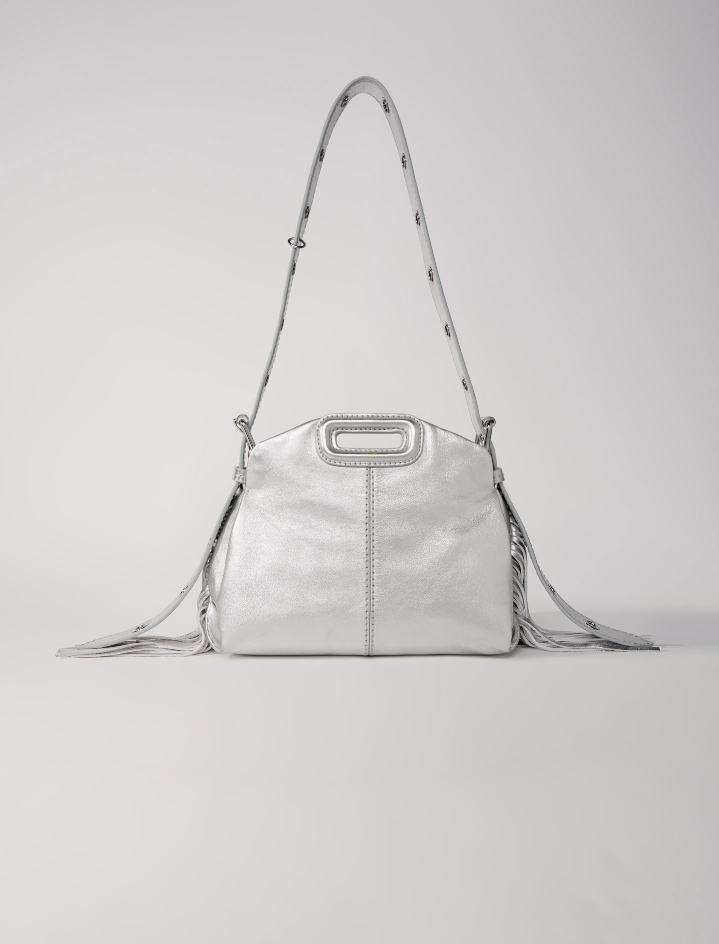 Mixte's polyester Leather: Metallic leather mini Miss M bag for Spring/Summer, size Mixte-All Bags-OS (ONE SIZE), in color Silver / Grey