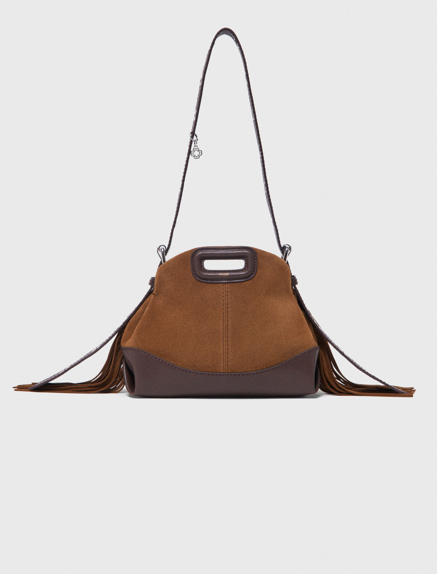 Leather and suede Miss M Mini bag Brown For Women | Maje