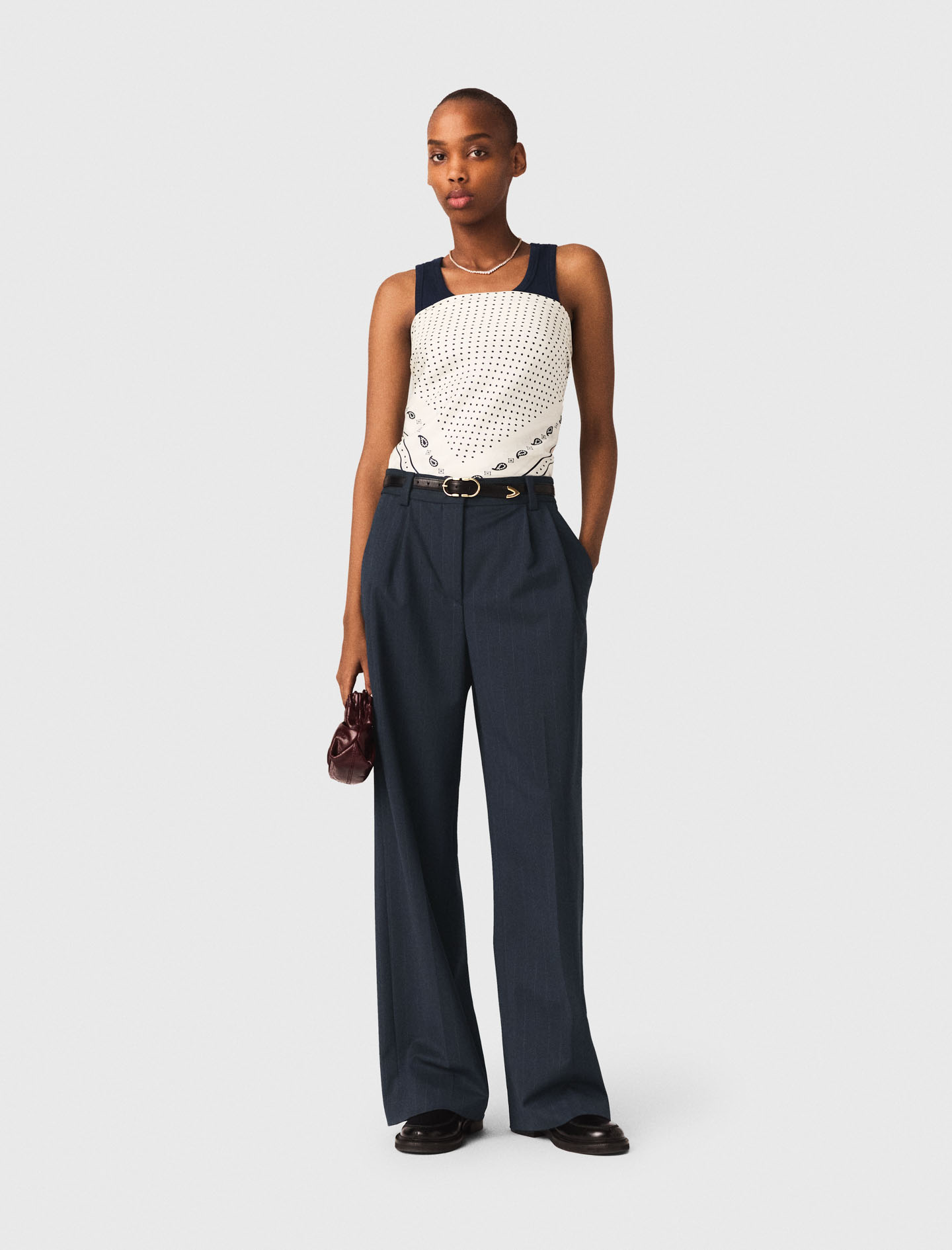 Pinstripe suit trousers Blue For Women | Maje