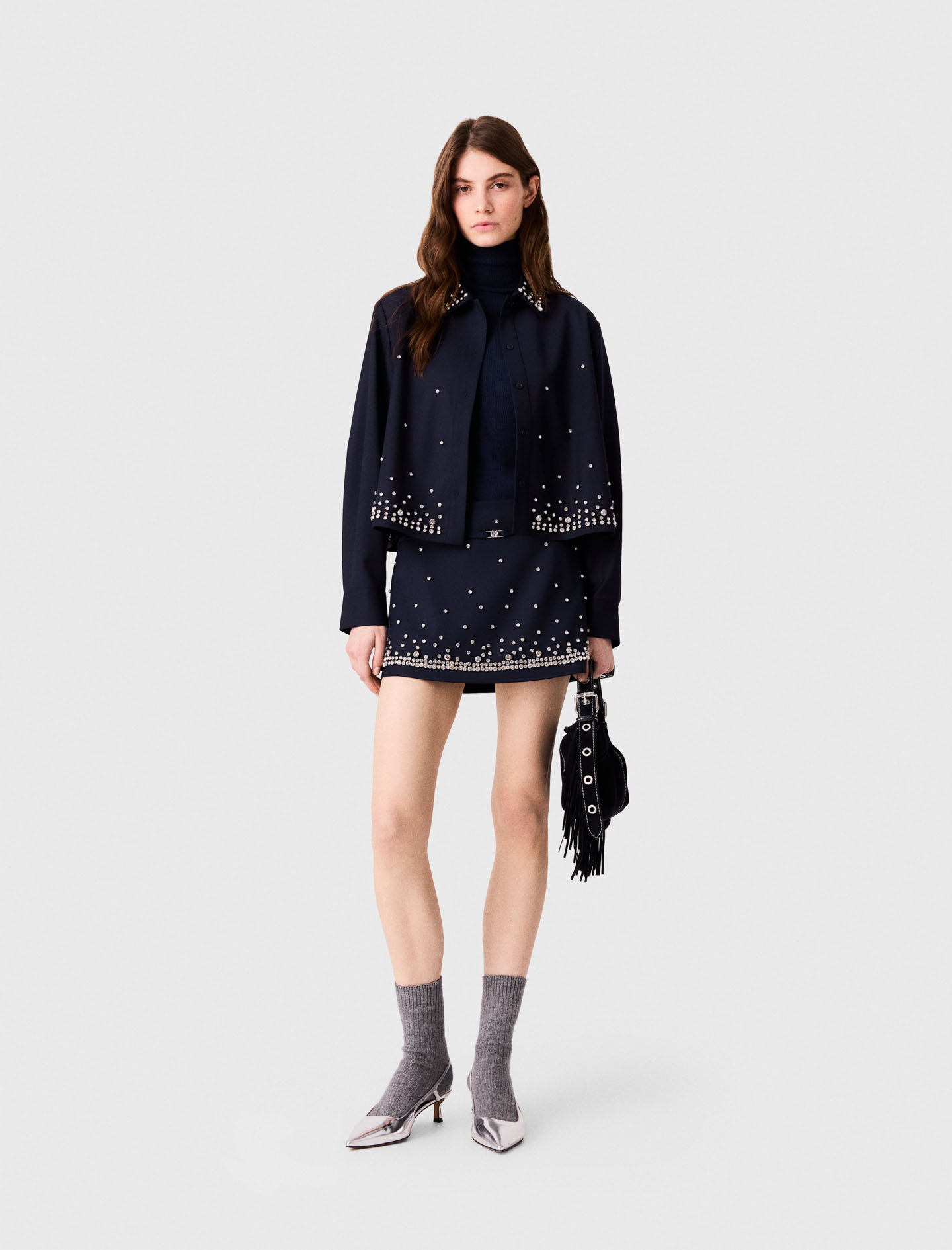 Rhinestone Layered Skort