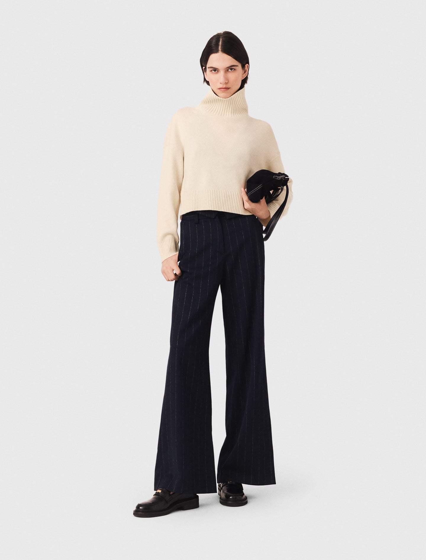 High-neck cashmere sweater White For Women | Maje