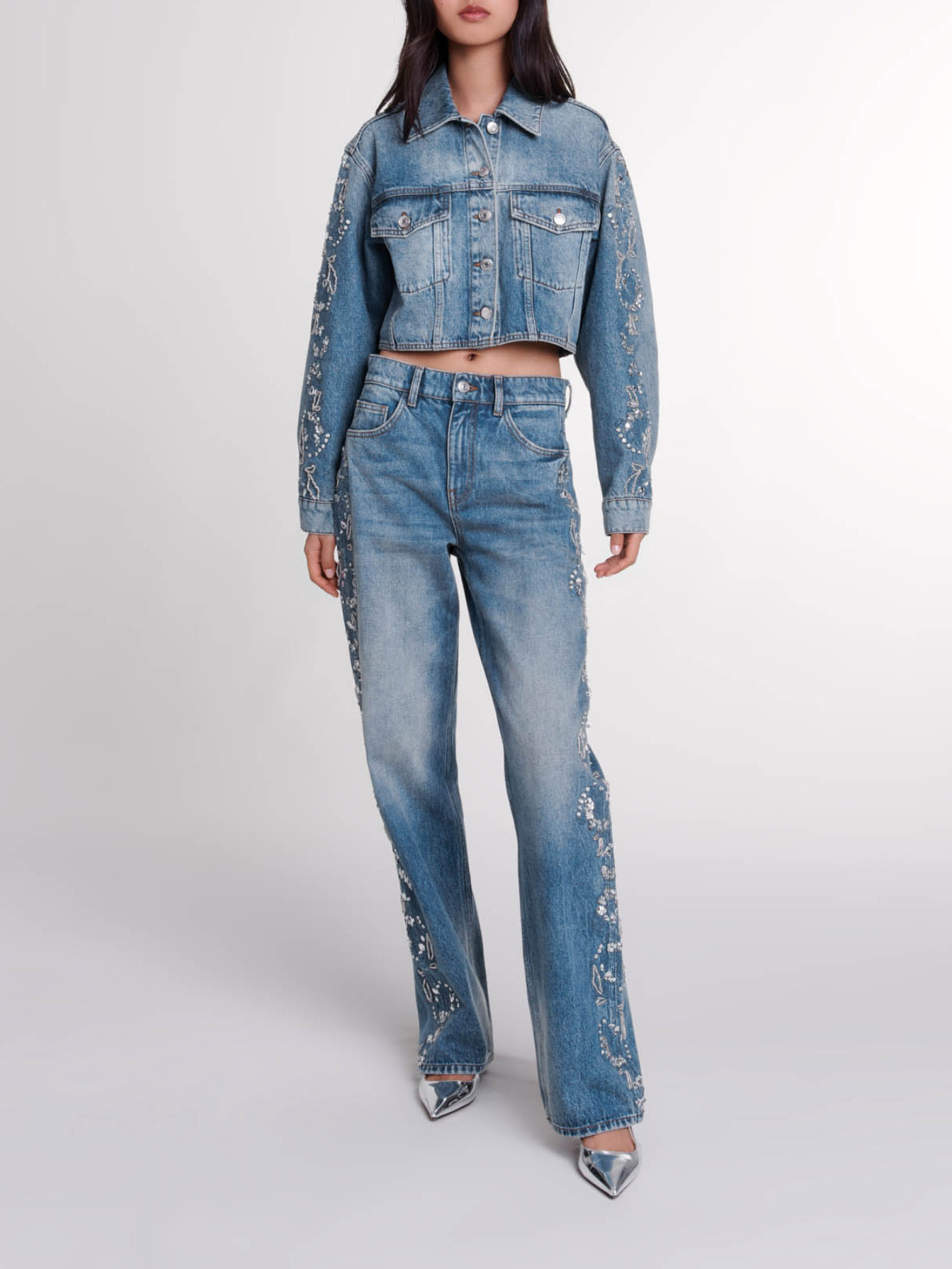 Embroidered denim jacket