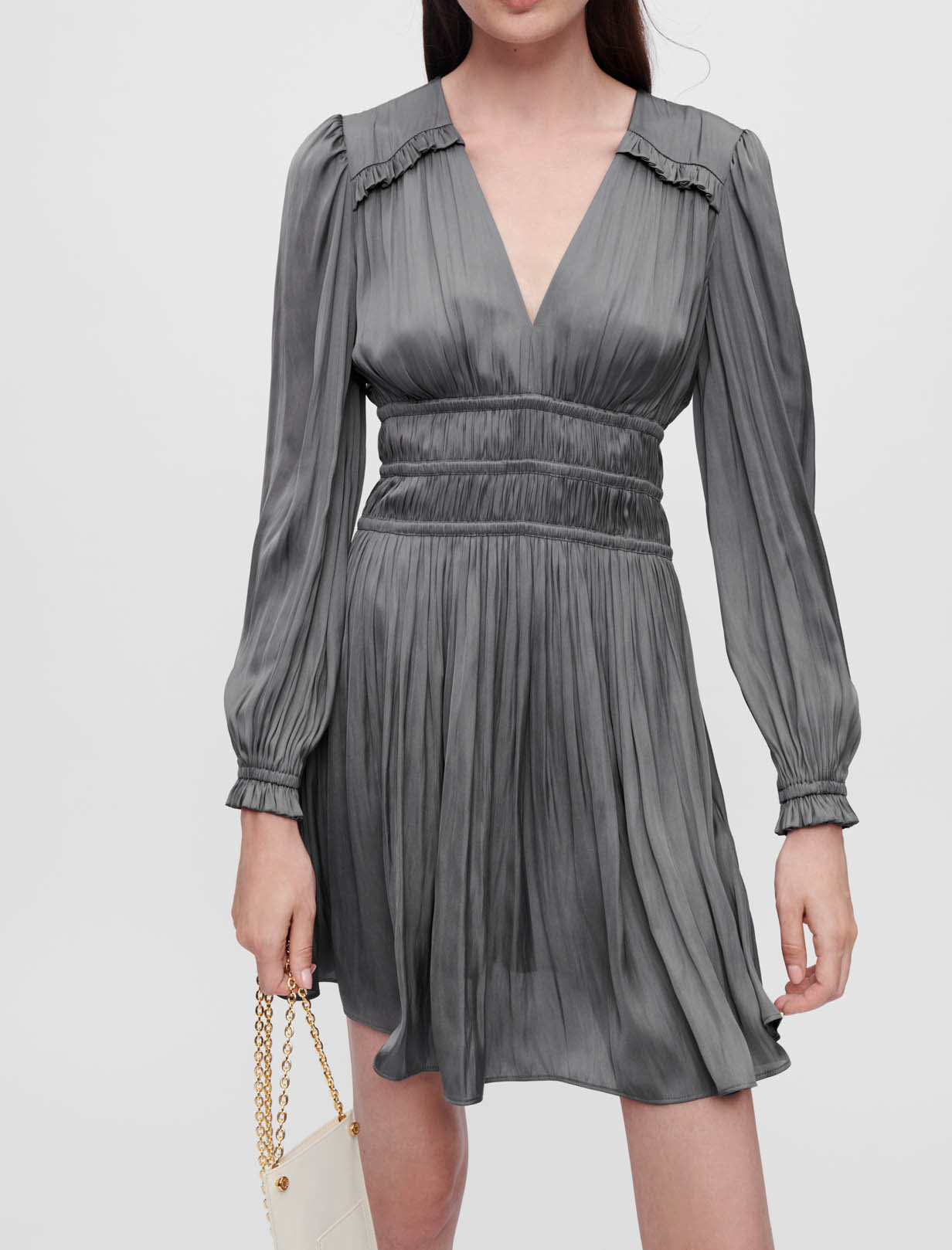 Short satin dress Black / Gray For Women | Maje