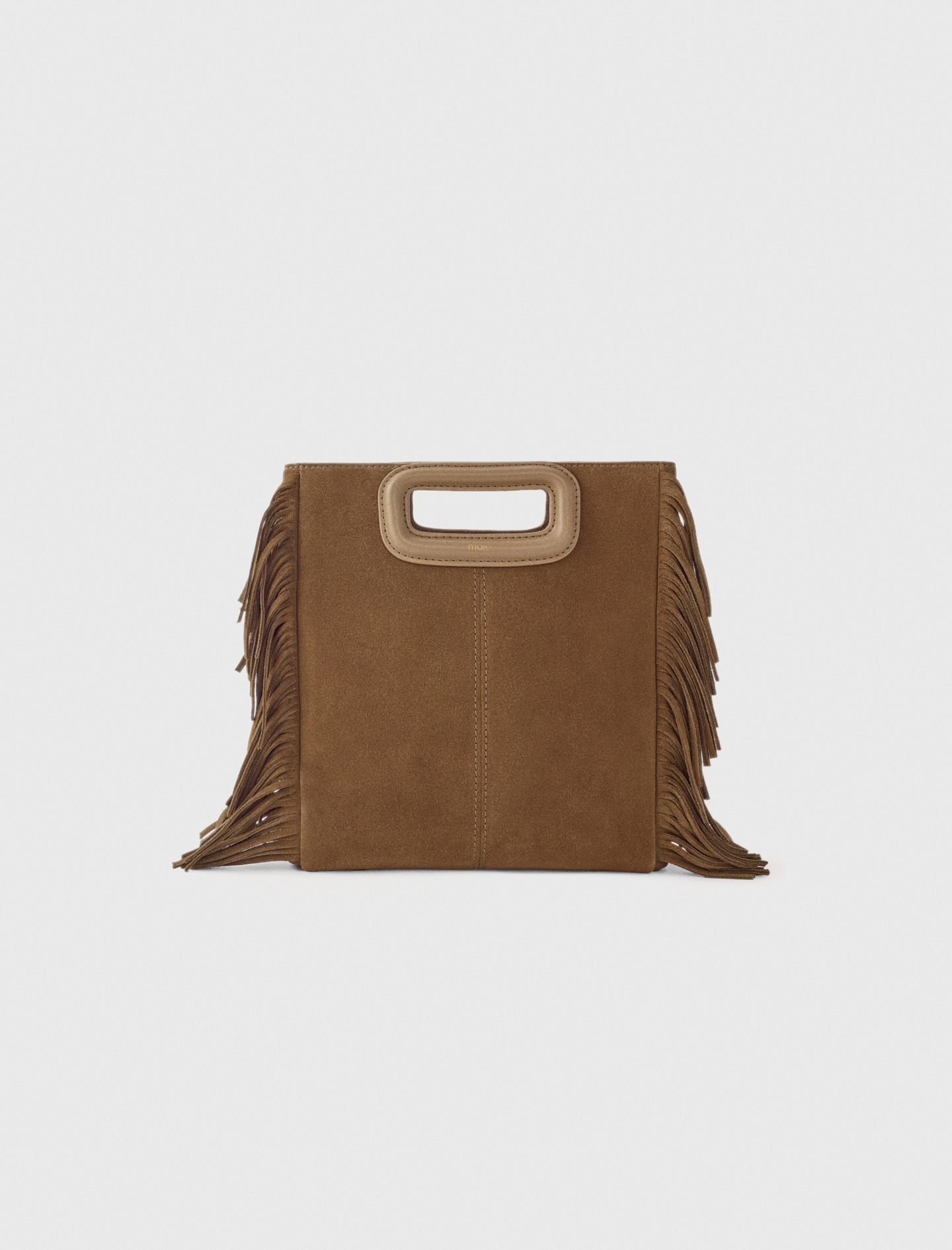 Woman's leather M bag in suede leather for Fall/Winter, size One Size, in color Camel / Brown