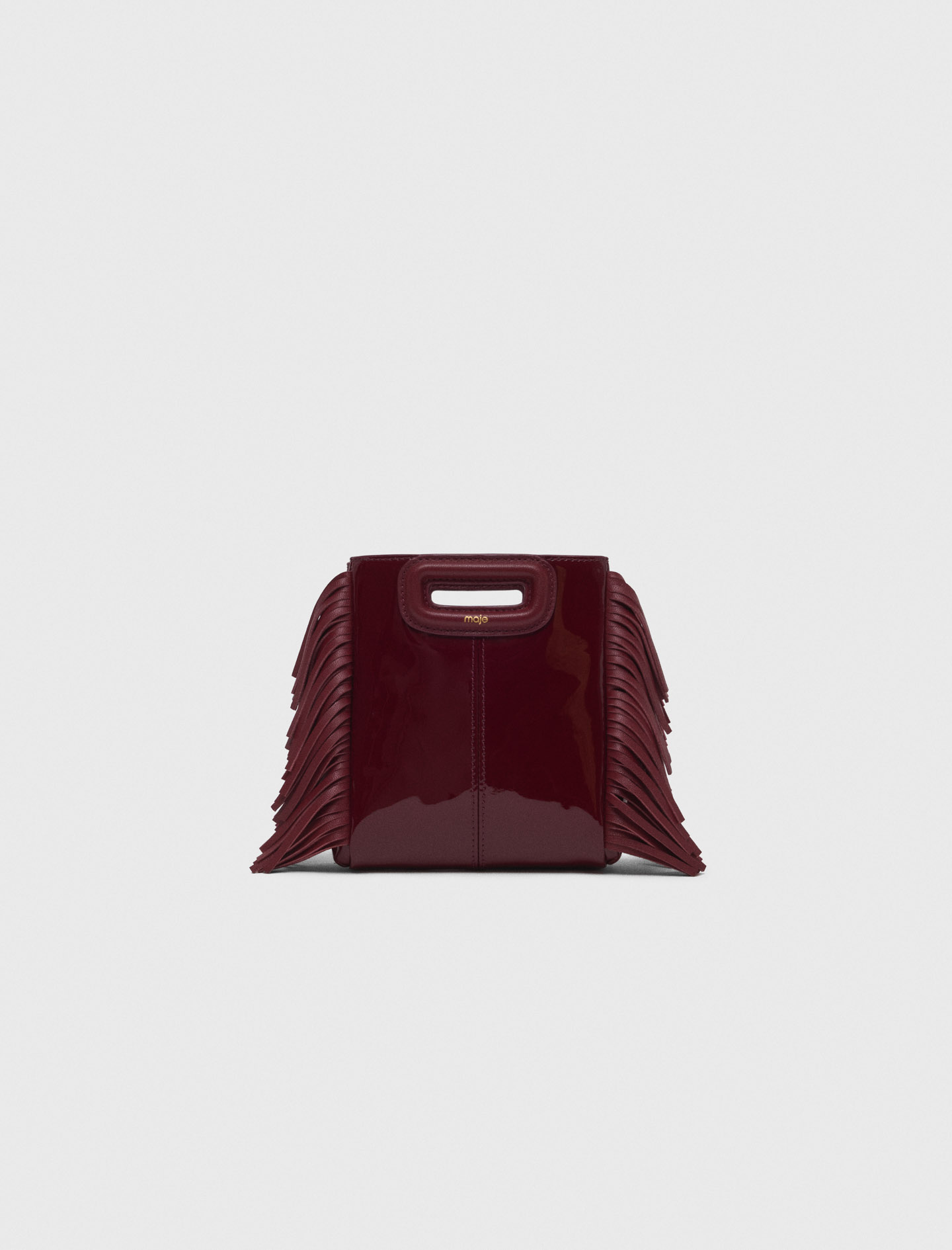 Maje Woman's leather Patent leather M Mini bag for Fall/Winter, in color Burgundy /