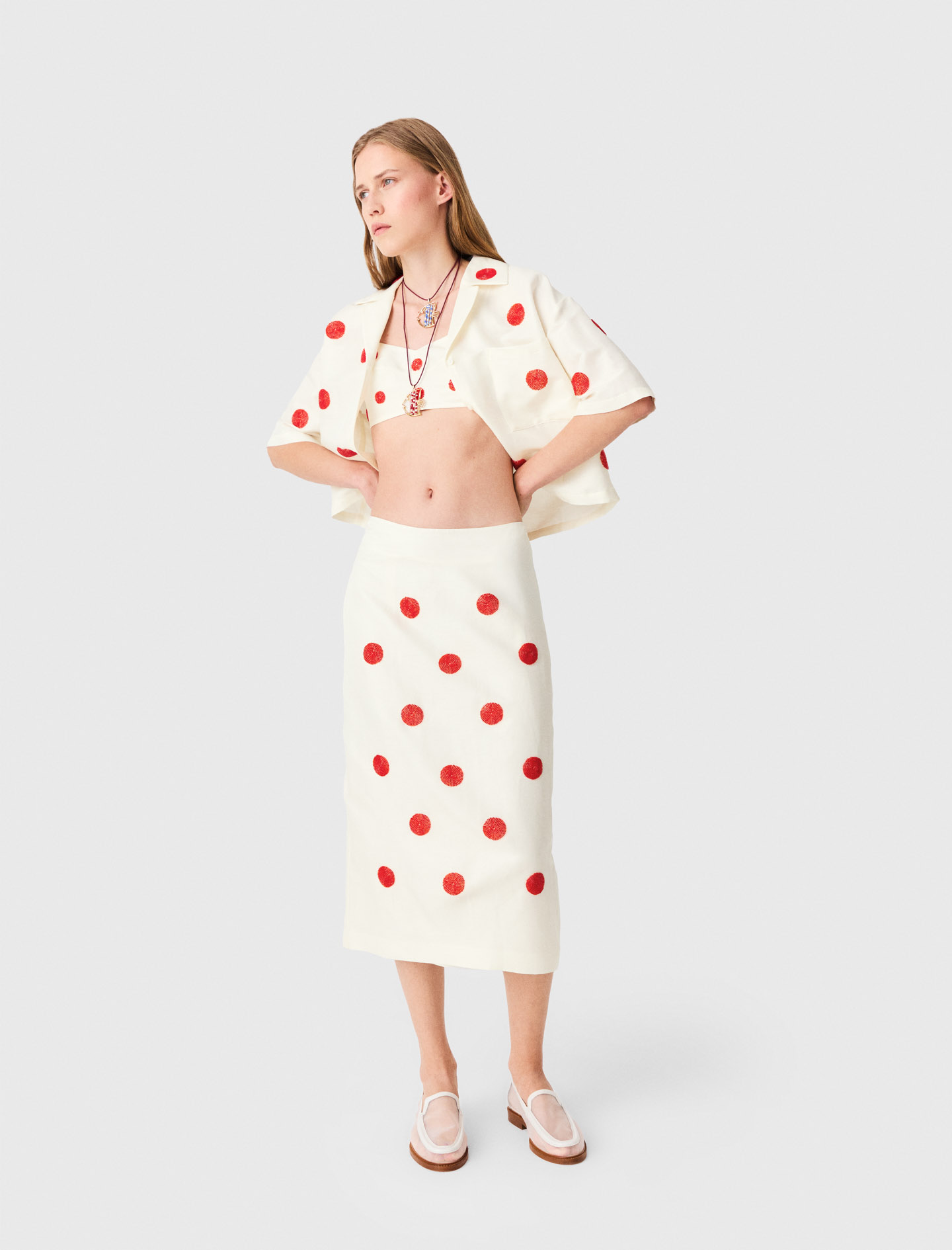 Linen-Silk Pencil Skirt