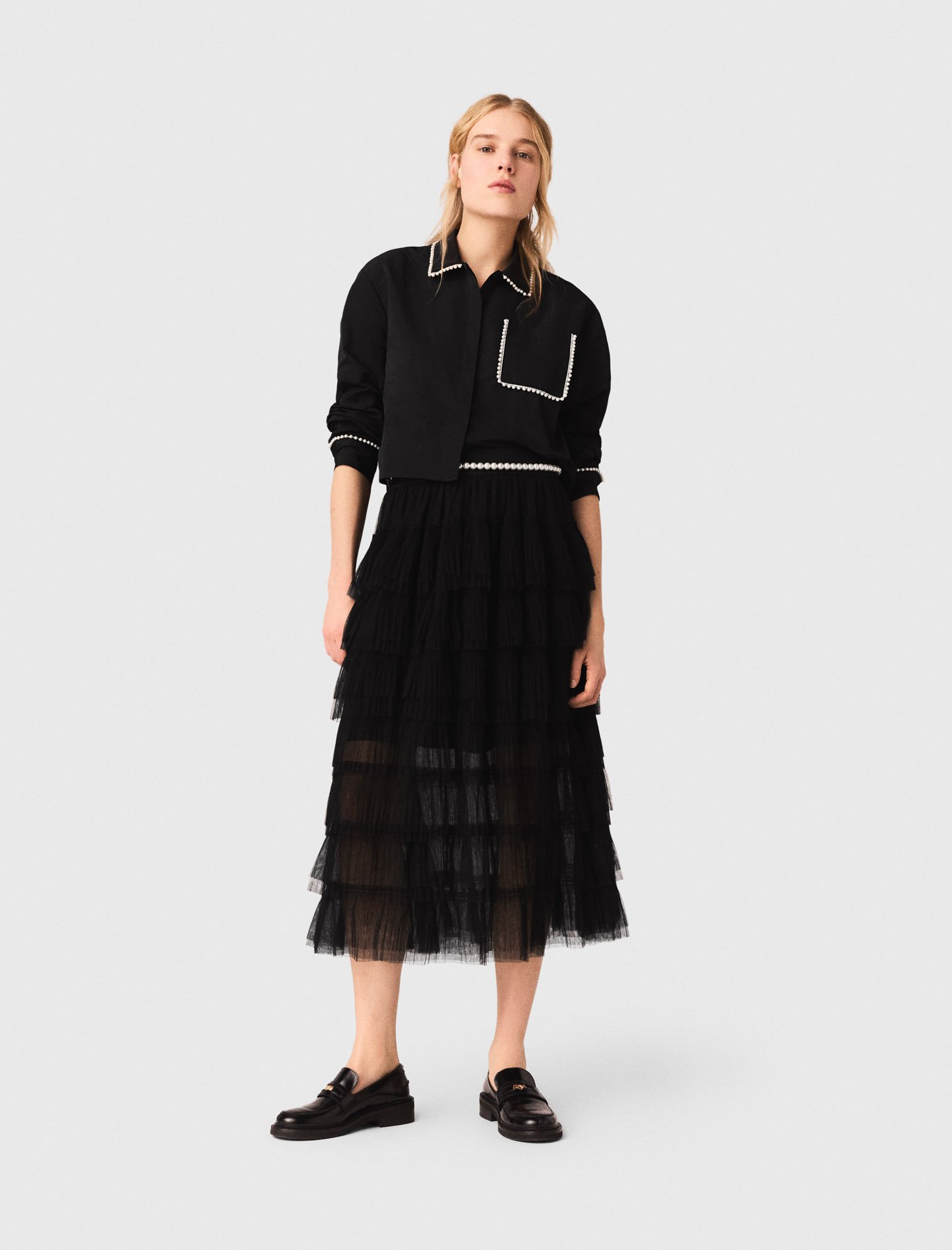 ANDMARY Giselle pleats skirt 黒 Giselle pleats skirt