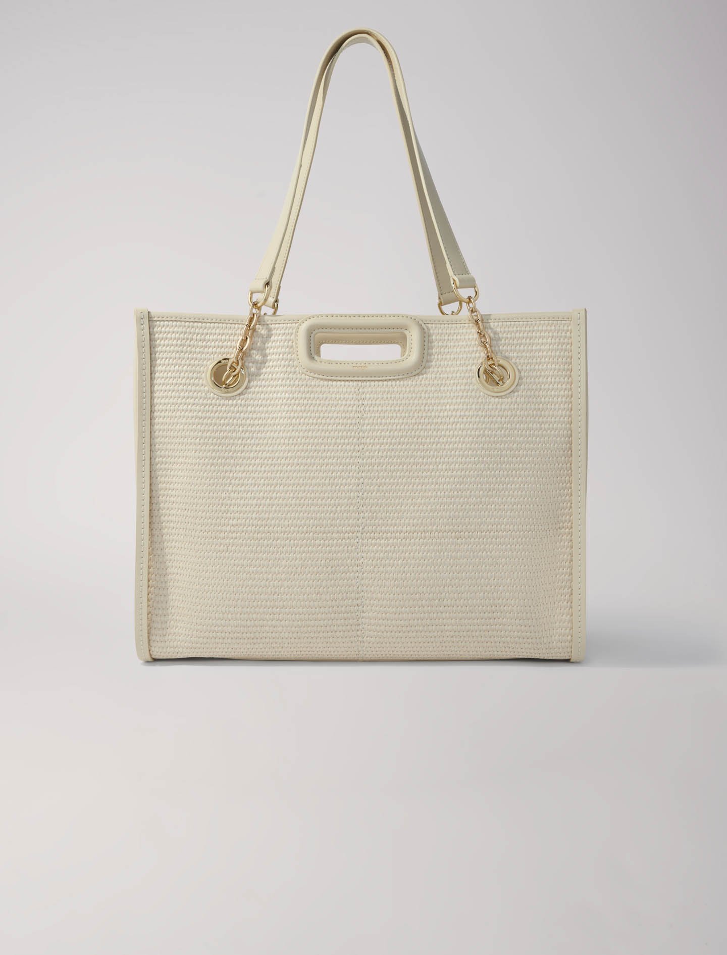 Woman's polypropylene, Raffia-effect textile tote bag for Spring/Summer, size Woman-All Bags-OS (ONE SIZE), in color Beige / Beige