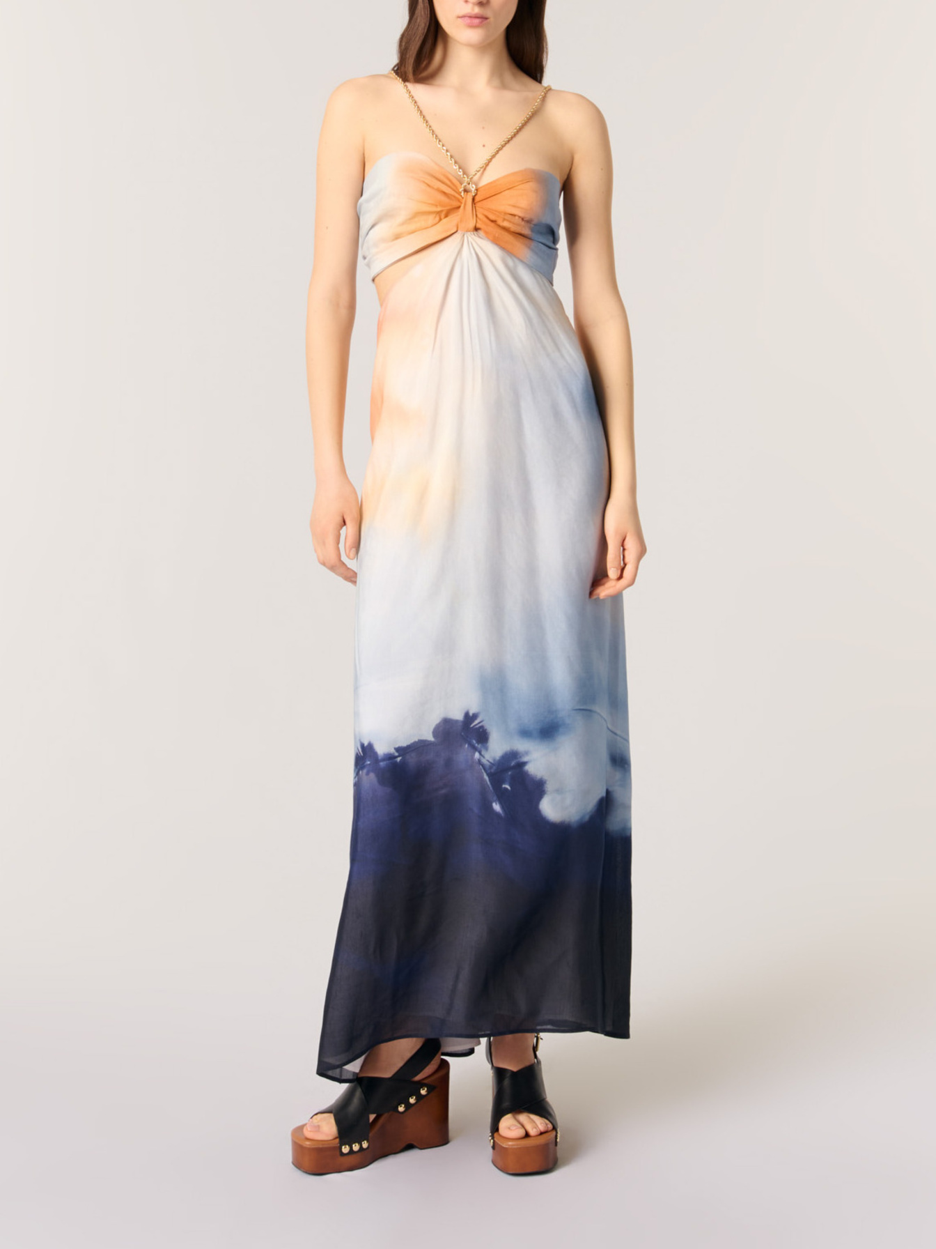 Tie-dye maxi dress Blue For Women