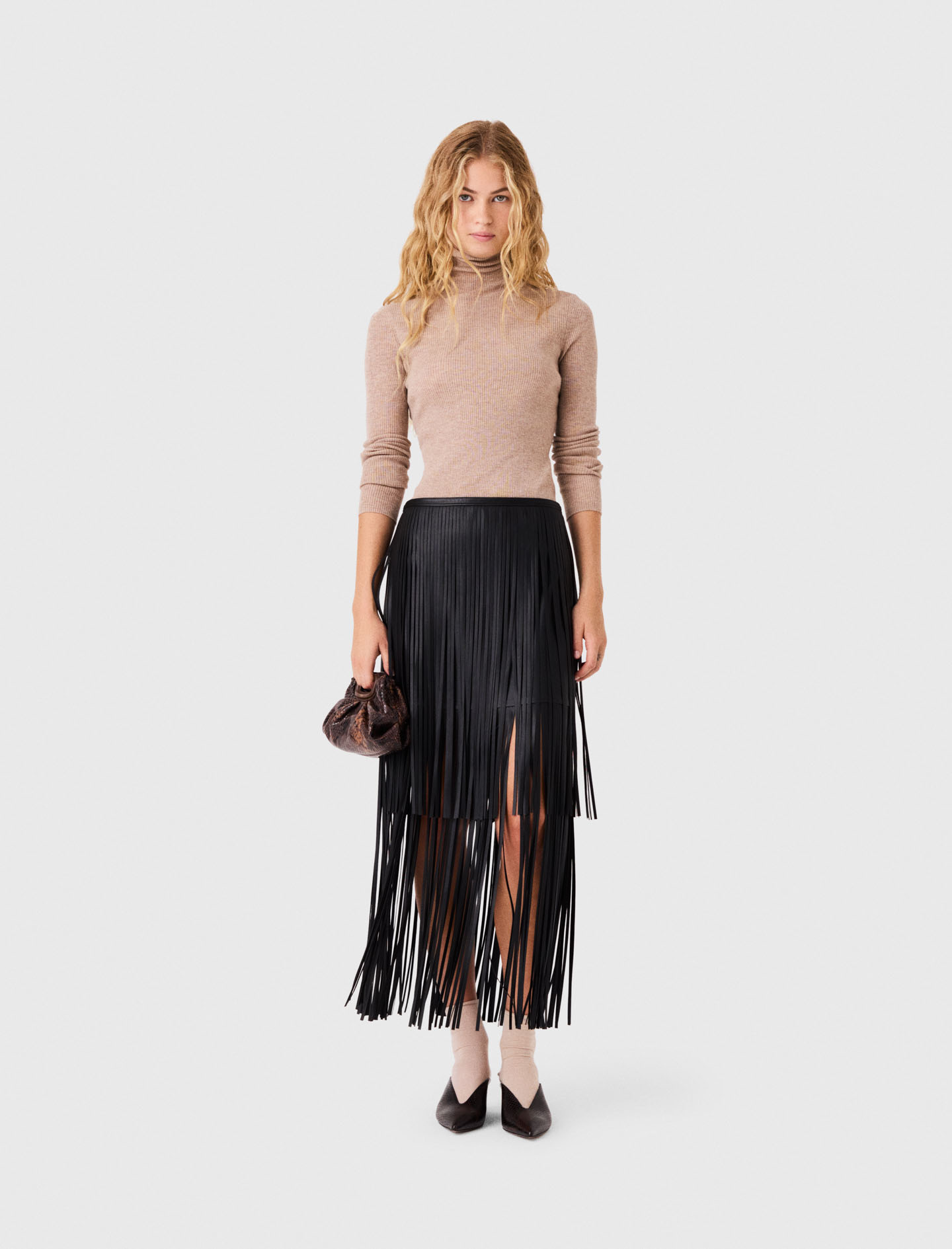 Fringed Faux Skirt