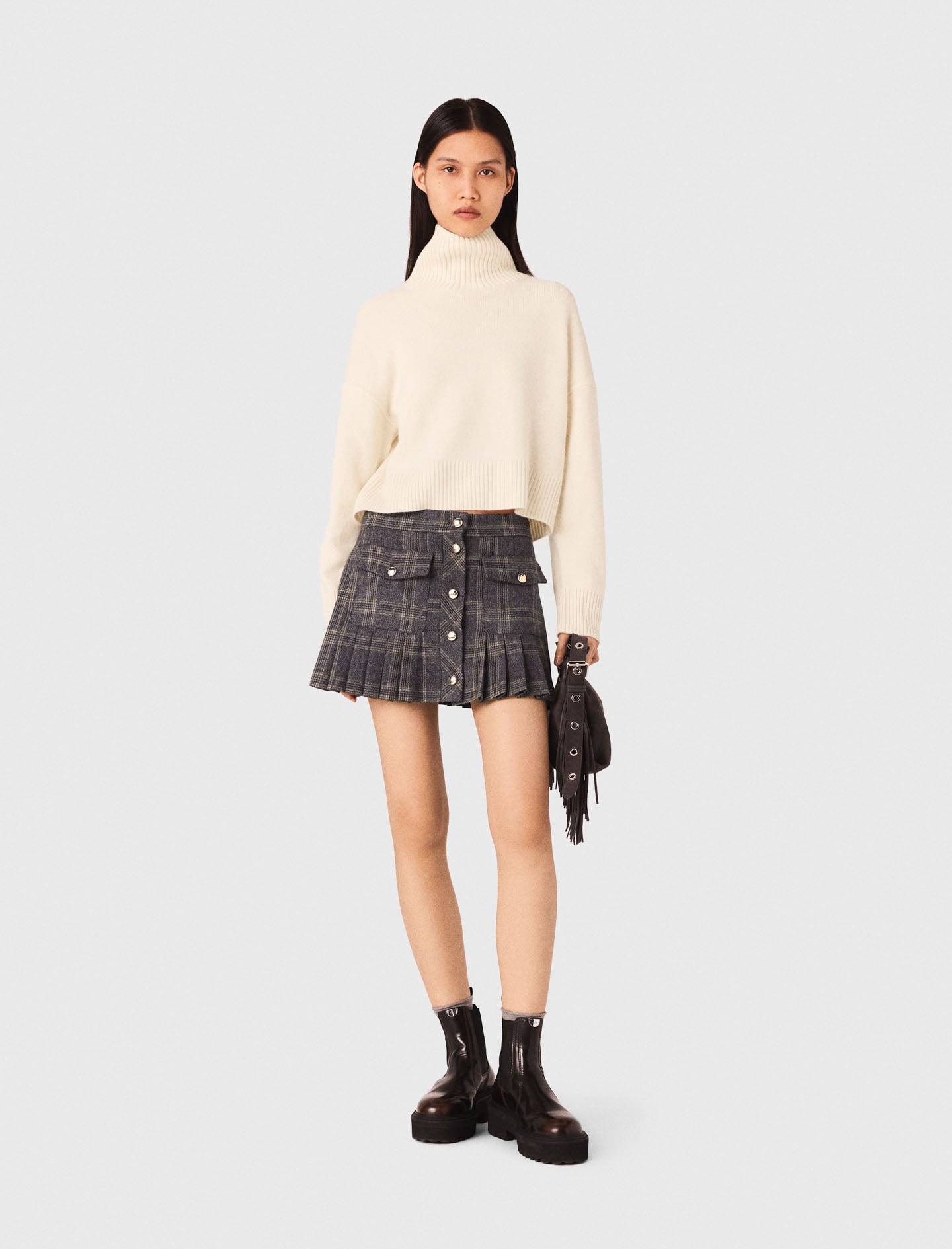 High-neck cashmere sweater White For Women | Maje
