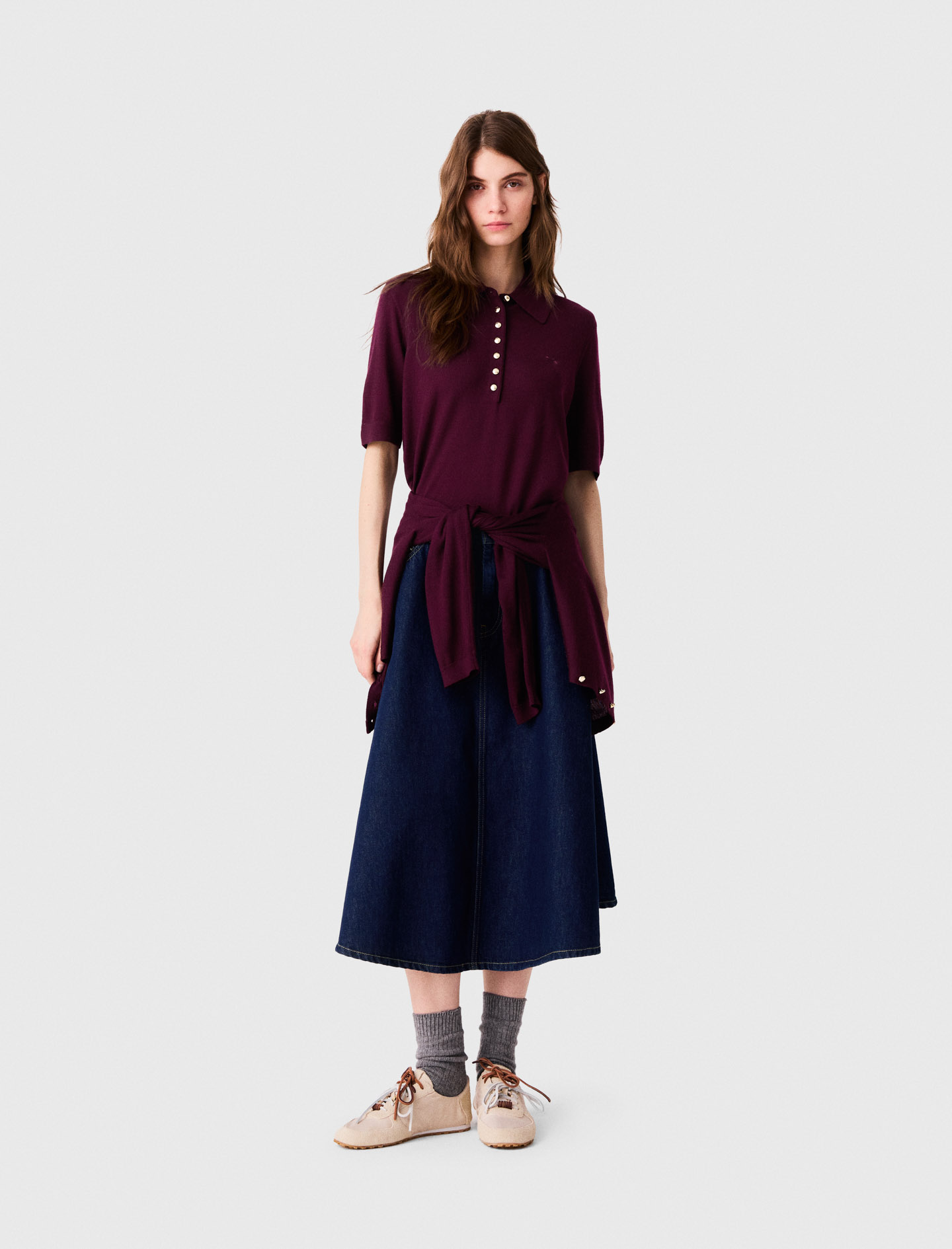 Polo collar sweater Purple For Women | Maje