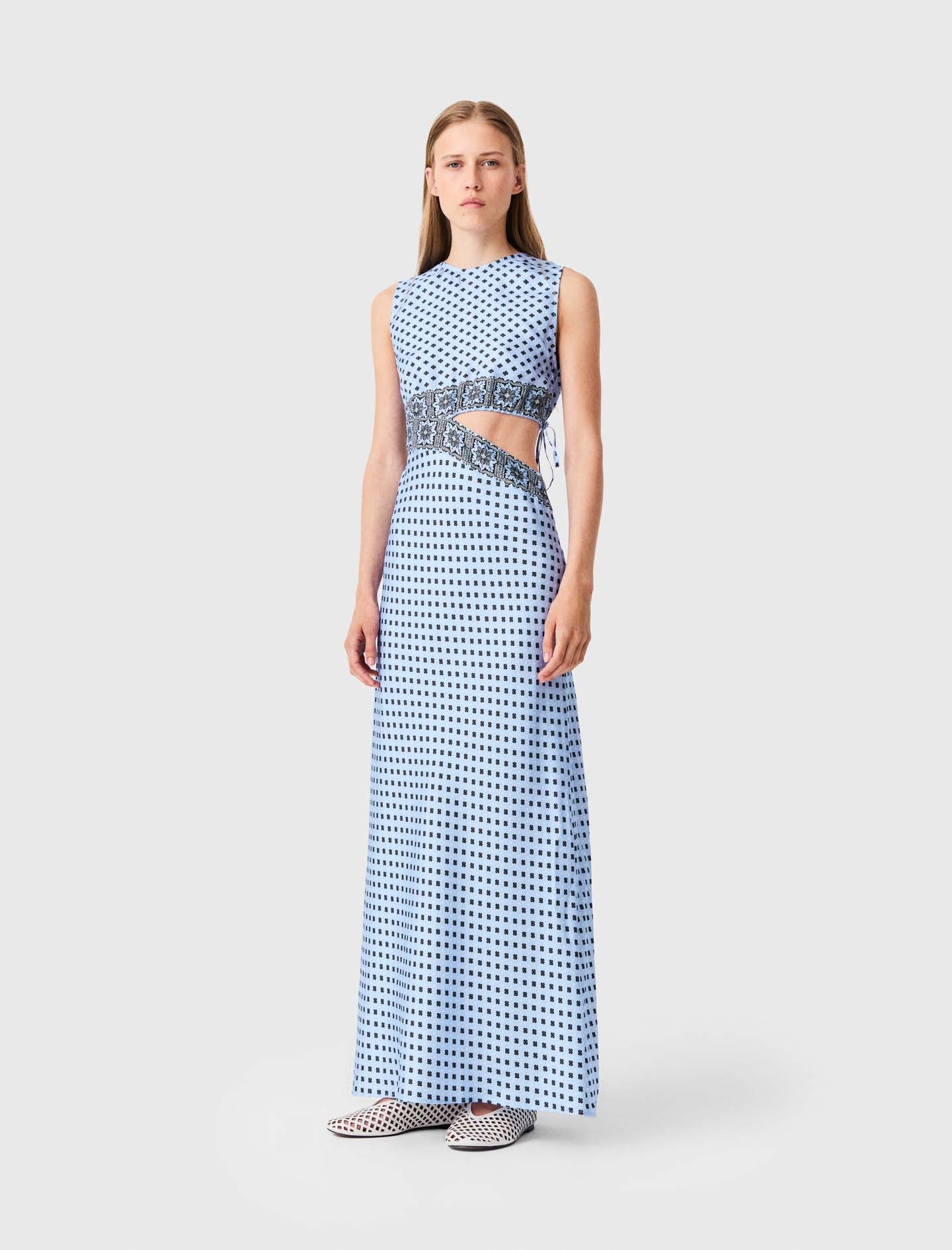 maje tie dye knit maxi dress Tie-Dye Knit Maxi Dress