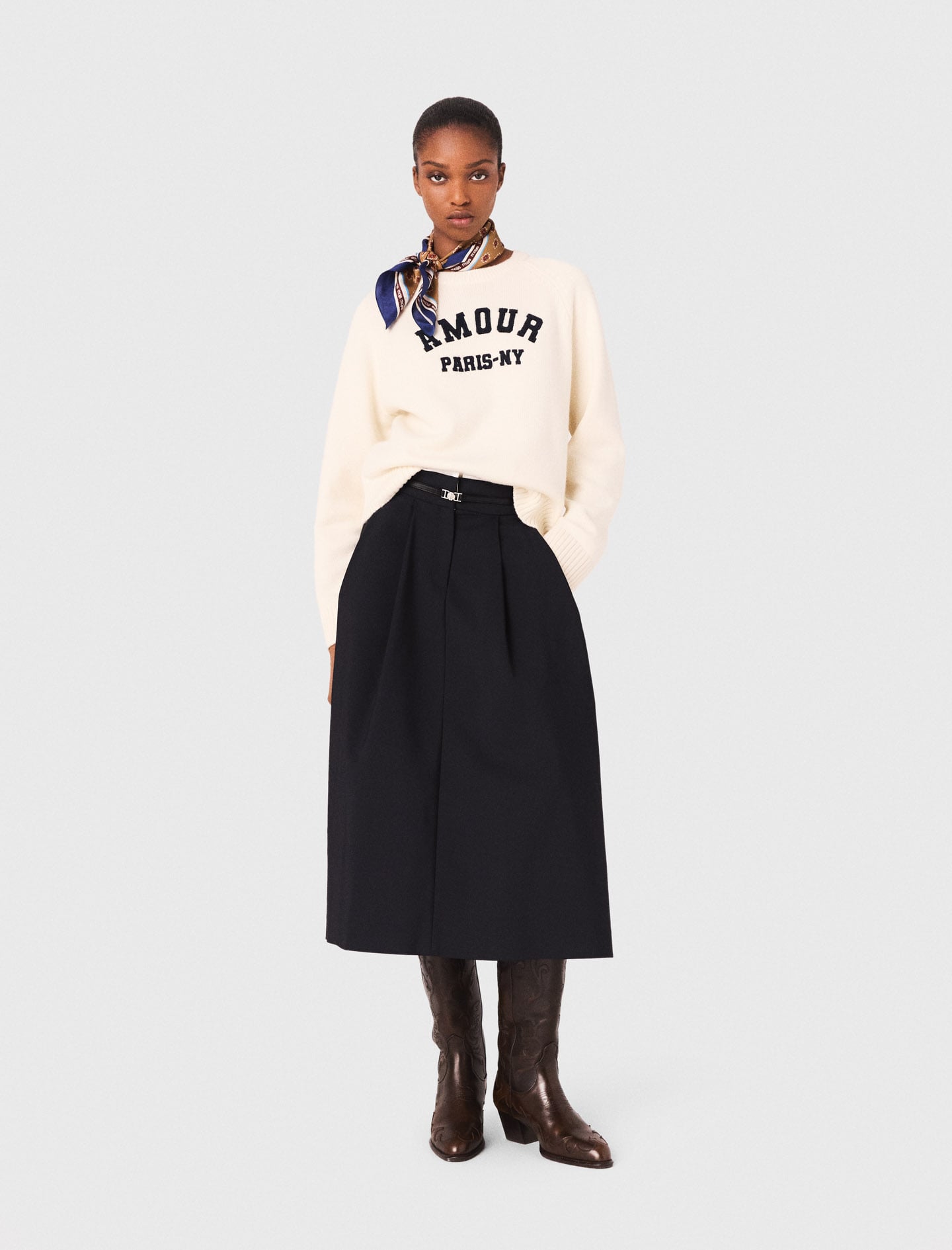 Maje Woman's wool Wool sweater for Fall/Winter, in color Ecru / Beige