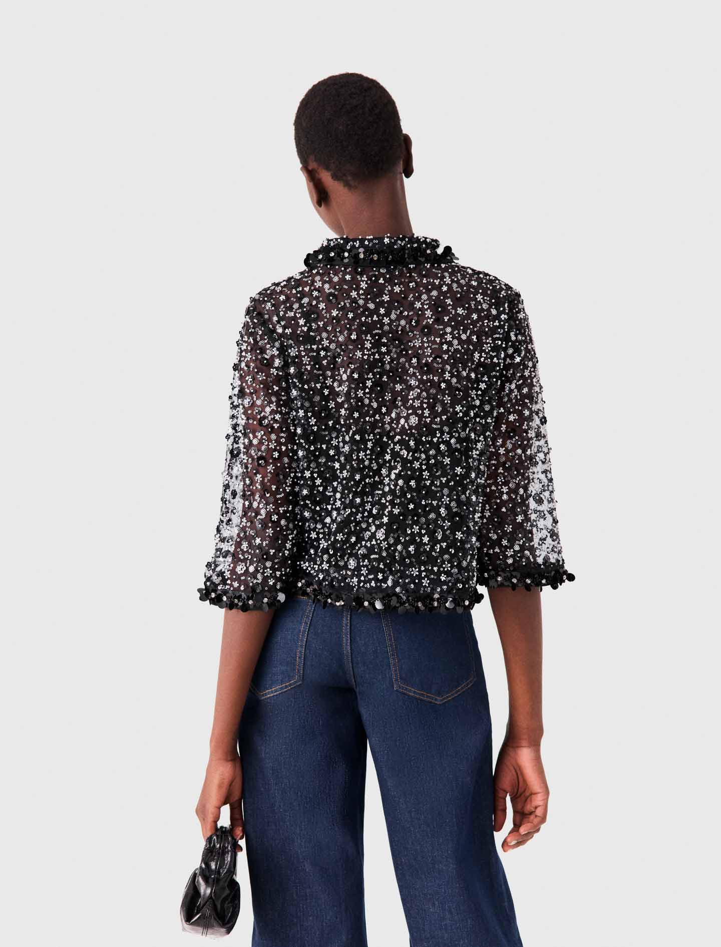 Floral Sequin Top