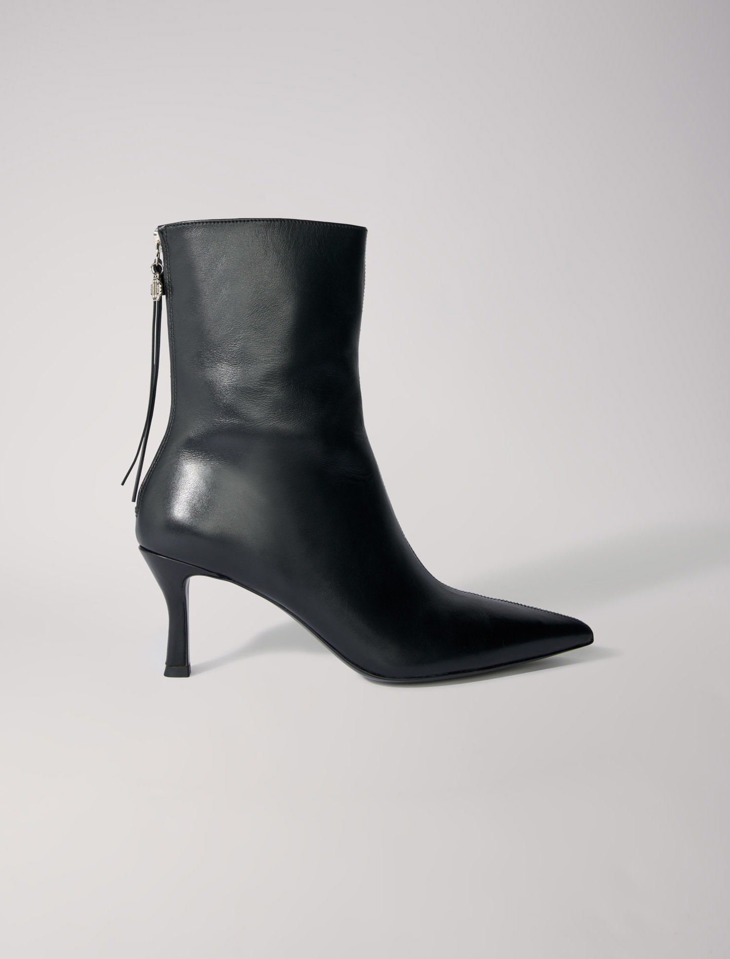 Woman's goat Outer sole: Leather ankle boots for Fall/Winter, size Woman-All Shoes-US 8.5 / FR 39, in color Black / Black