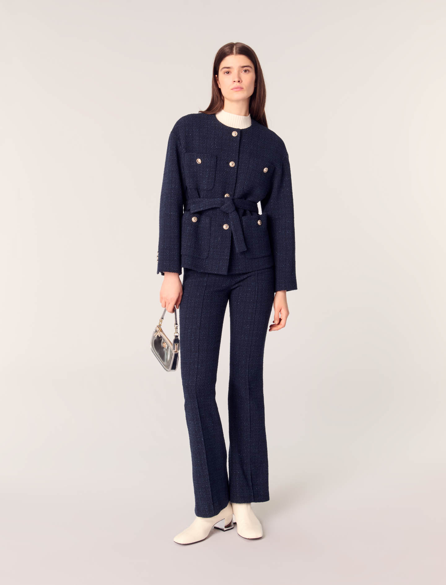 4-pocket tweed jacket Blue For Women | Maje