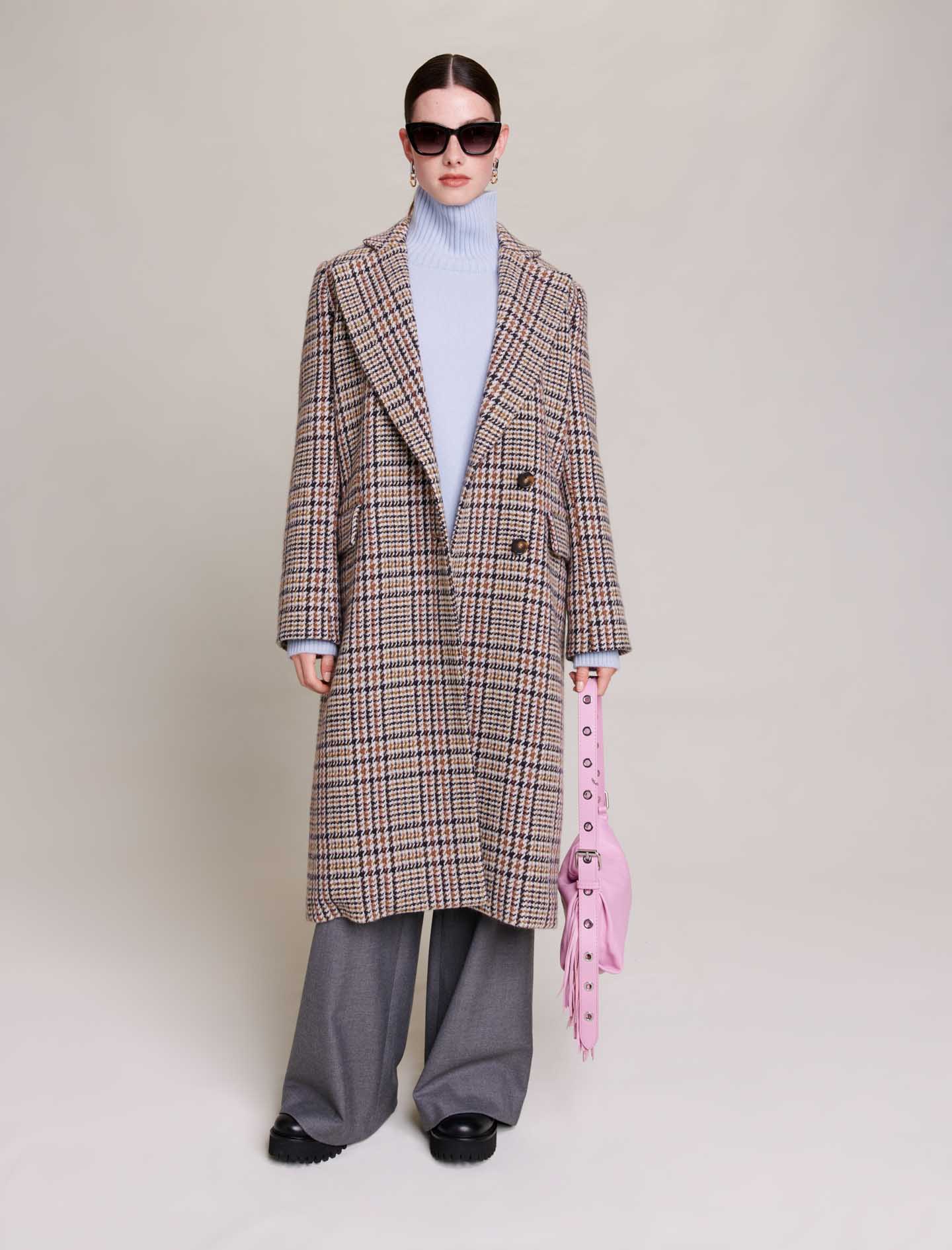 Maje Woman's wool, Long suit jacket for Fall/Winter, in color Beige / Beige