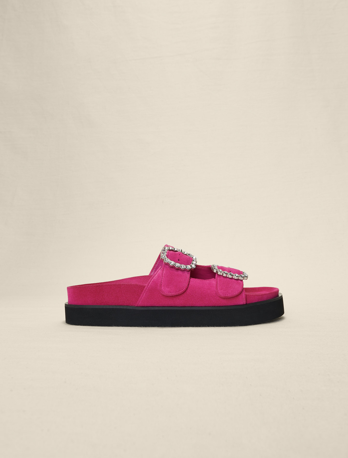 Woman
s ethylene vinyl acetate, Diamanté platform sandals for Spring/Summer, size Woman-See All-US 10.5 / FR 41, in color Fuchsia pink /