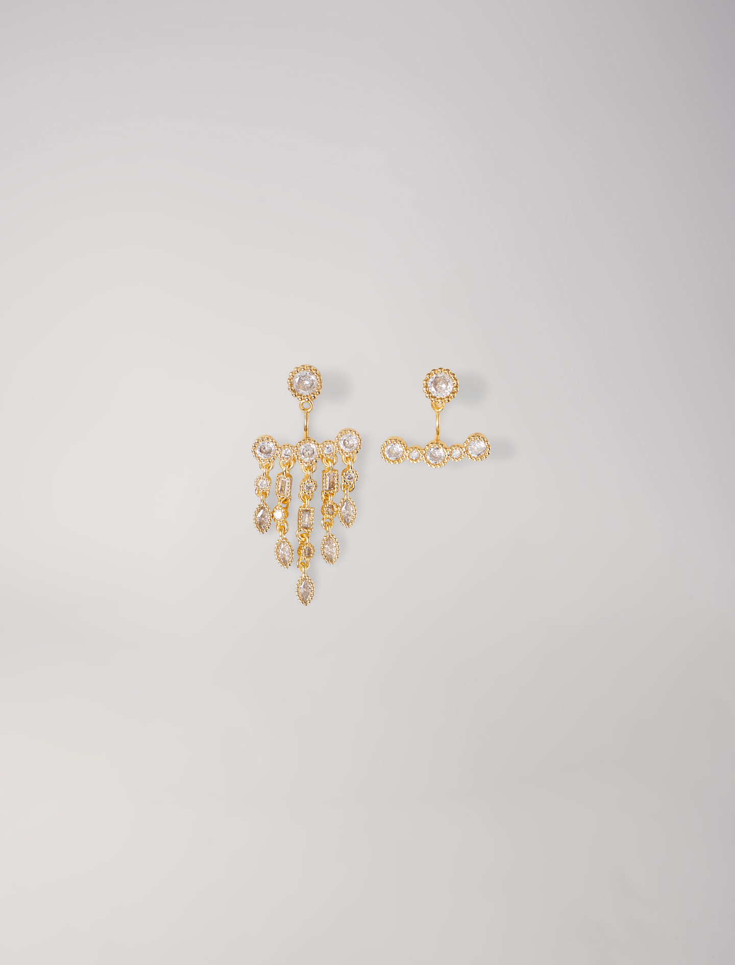 Maje Woman's glass Jewellery: Asymmetric earrings for Spring/Summer, in color Gold / Yellow