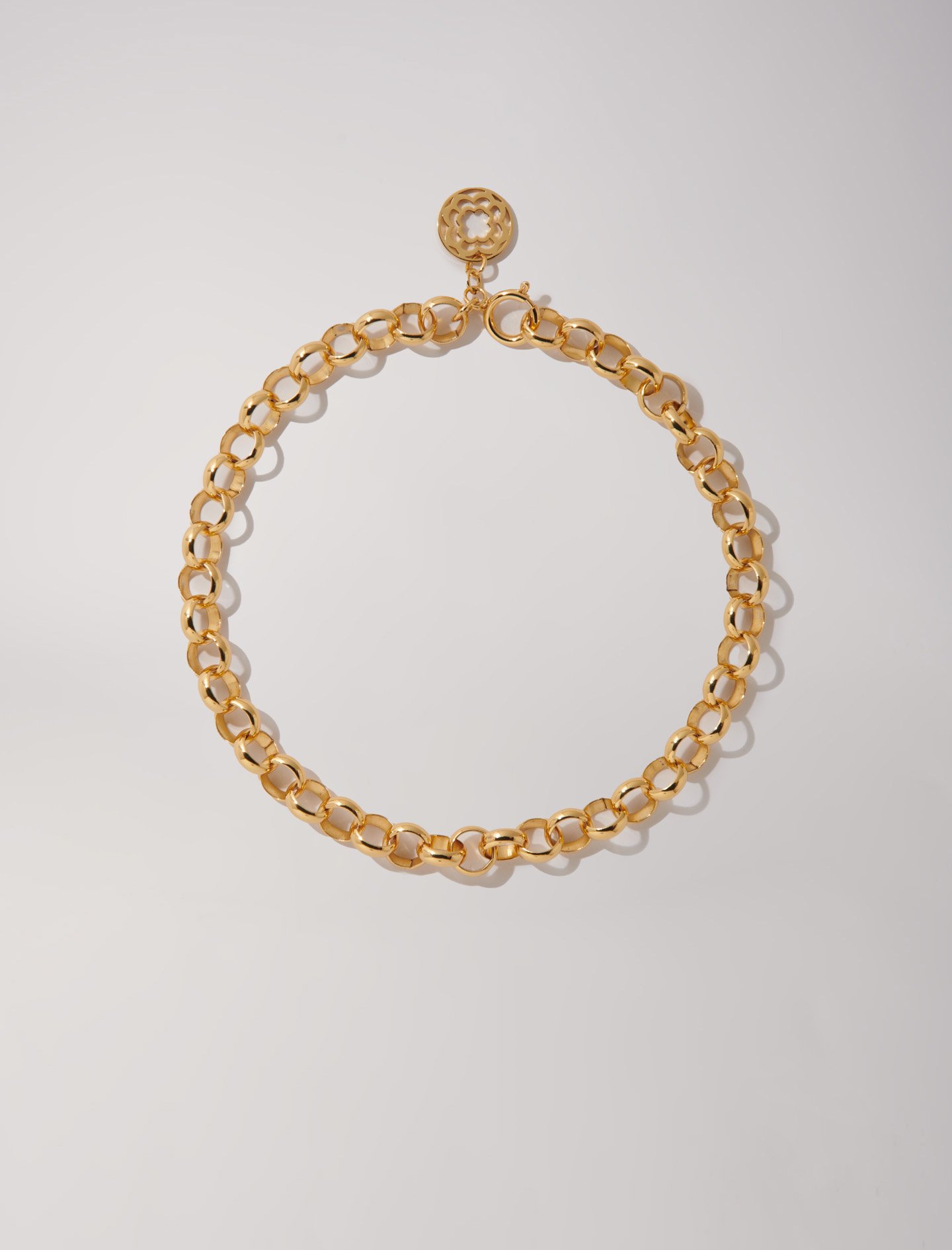 Woman's brass Jaseron chain necklace for Fall/Winter, size Woman-Jewelry-OS (ONE SIZE), in color Gold / Yellow