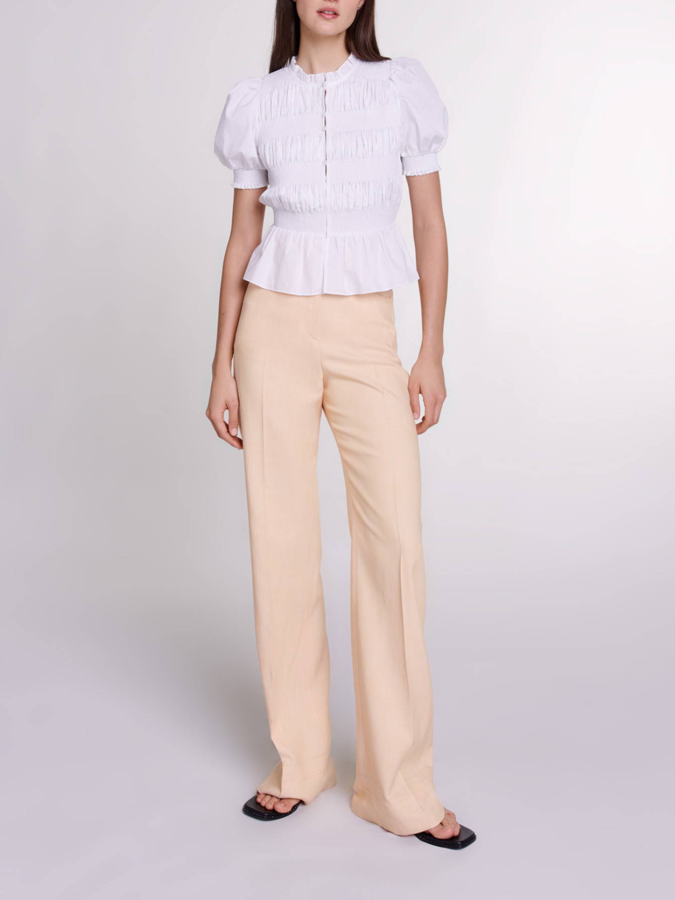 Maje Woman's viscose Suit trousers for Spring/Summer, in color Yellow banana /