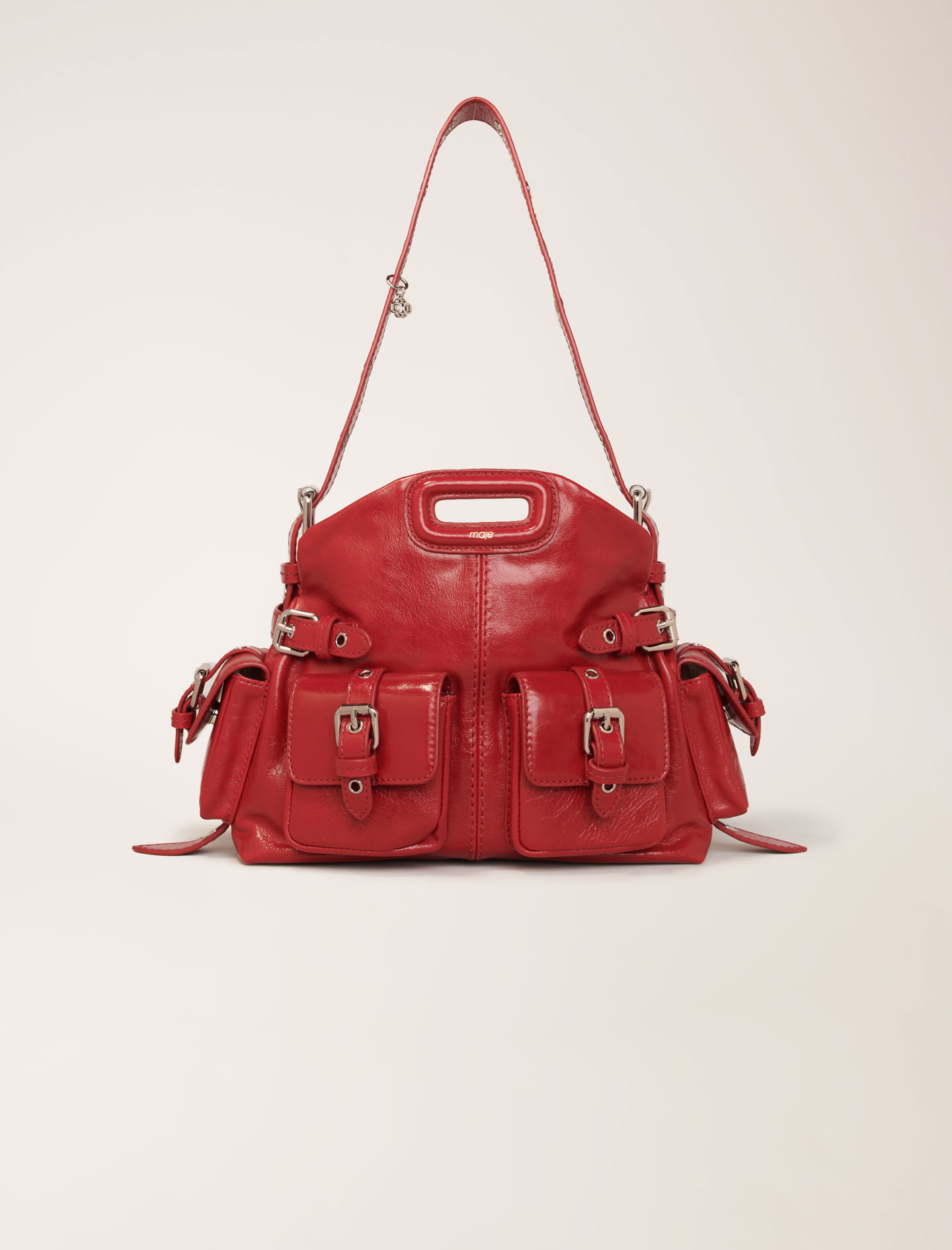 Woman's polyester Miss M Mini cargo leather bag for Spring/Summer, size Woman-All Bags-OS (ONE SIZE), in color Red / Red