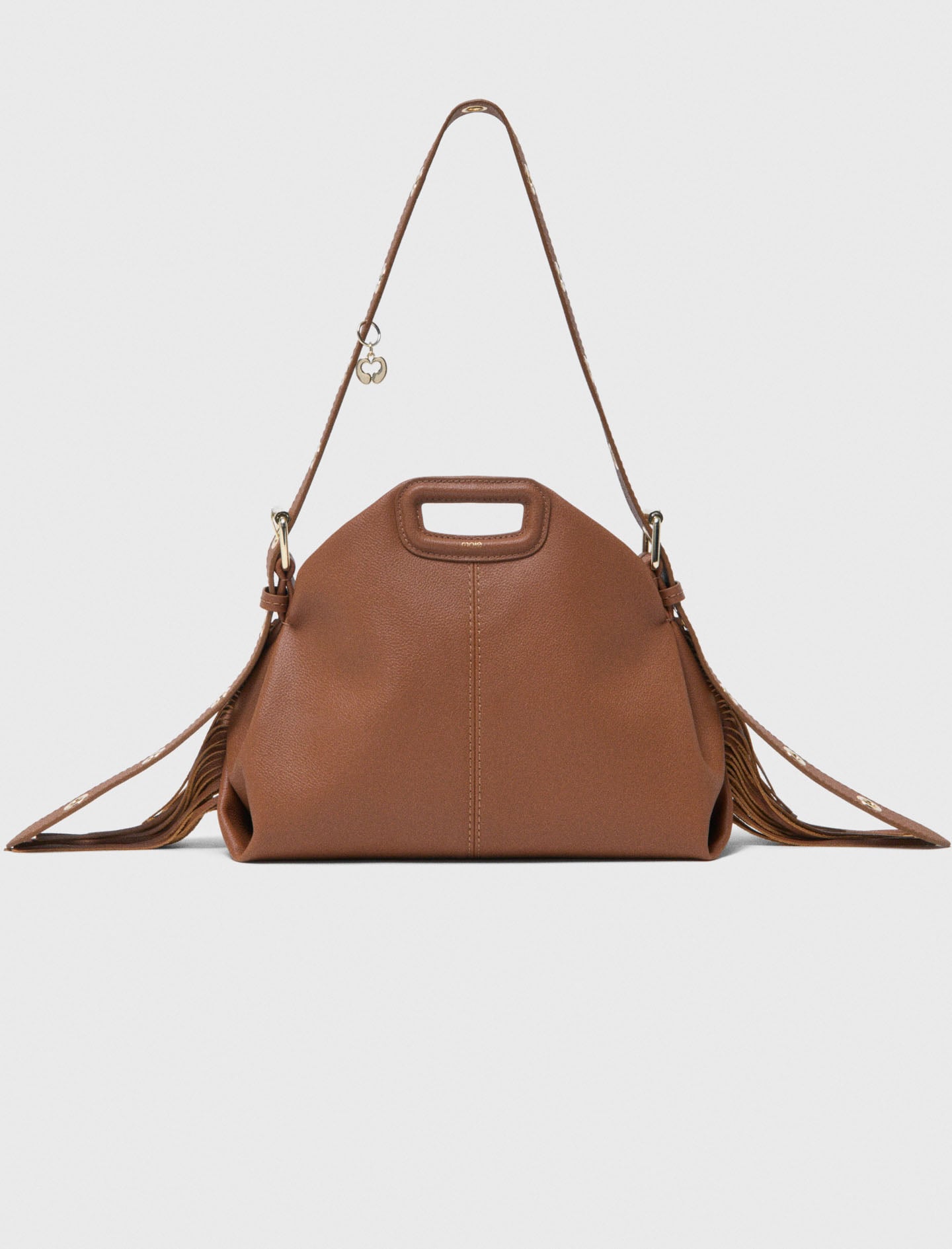 Grained leather Miss M bag Natural For Women | Maje