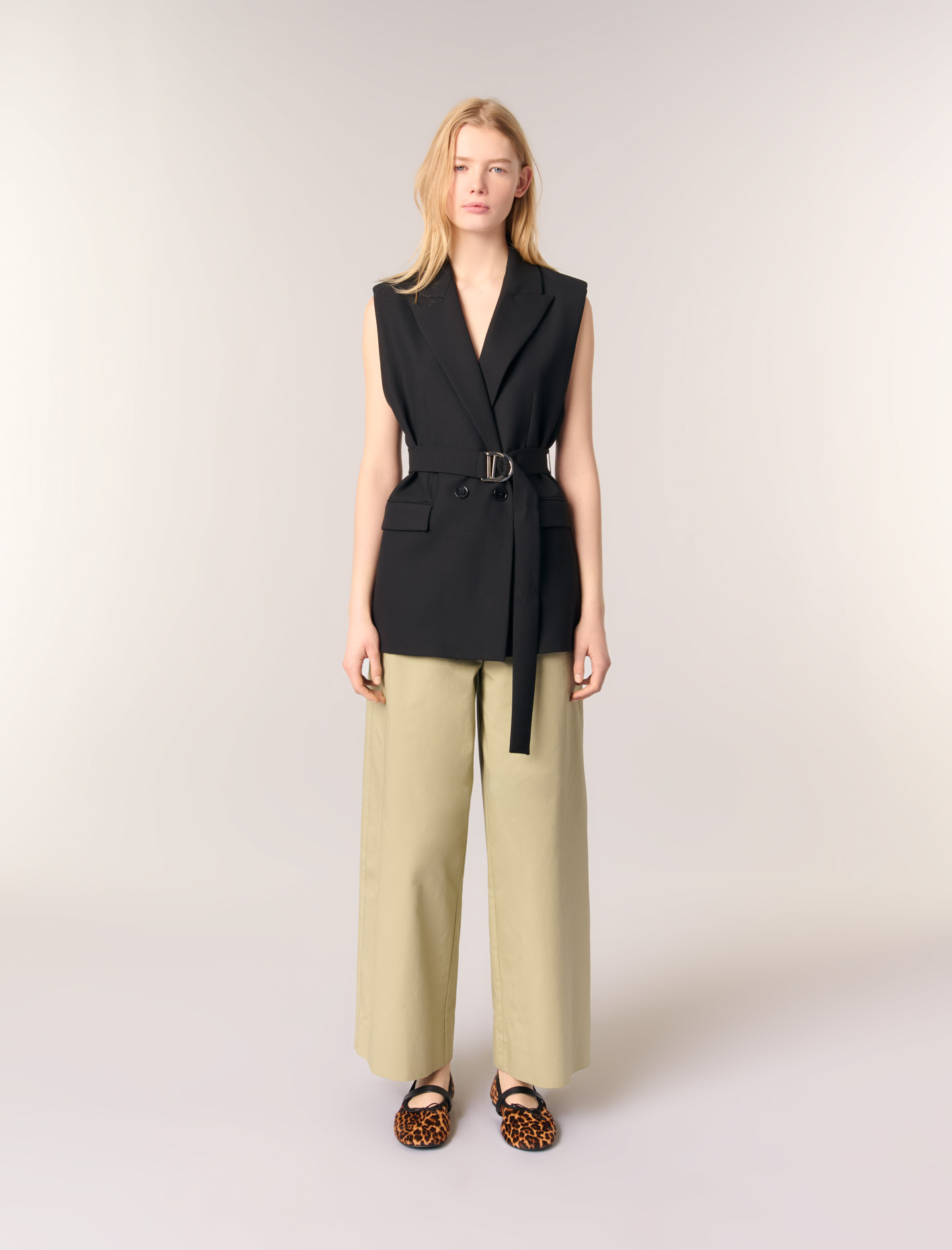 Maje Sleeveless Suit Jacket In Black