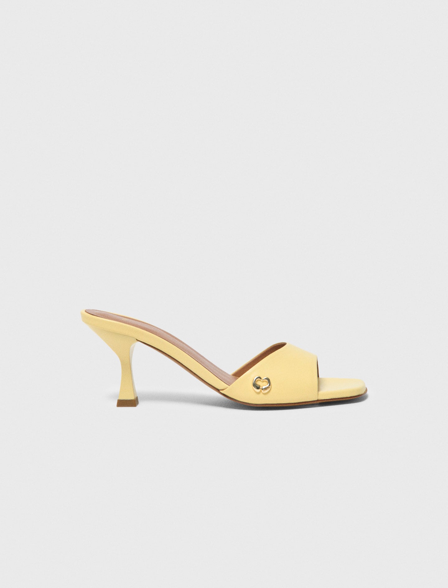 Leather mules Yellow / Orange For Women | Maje