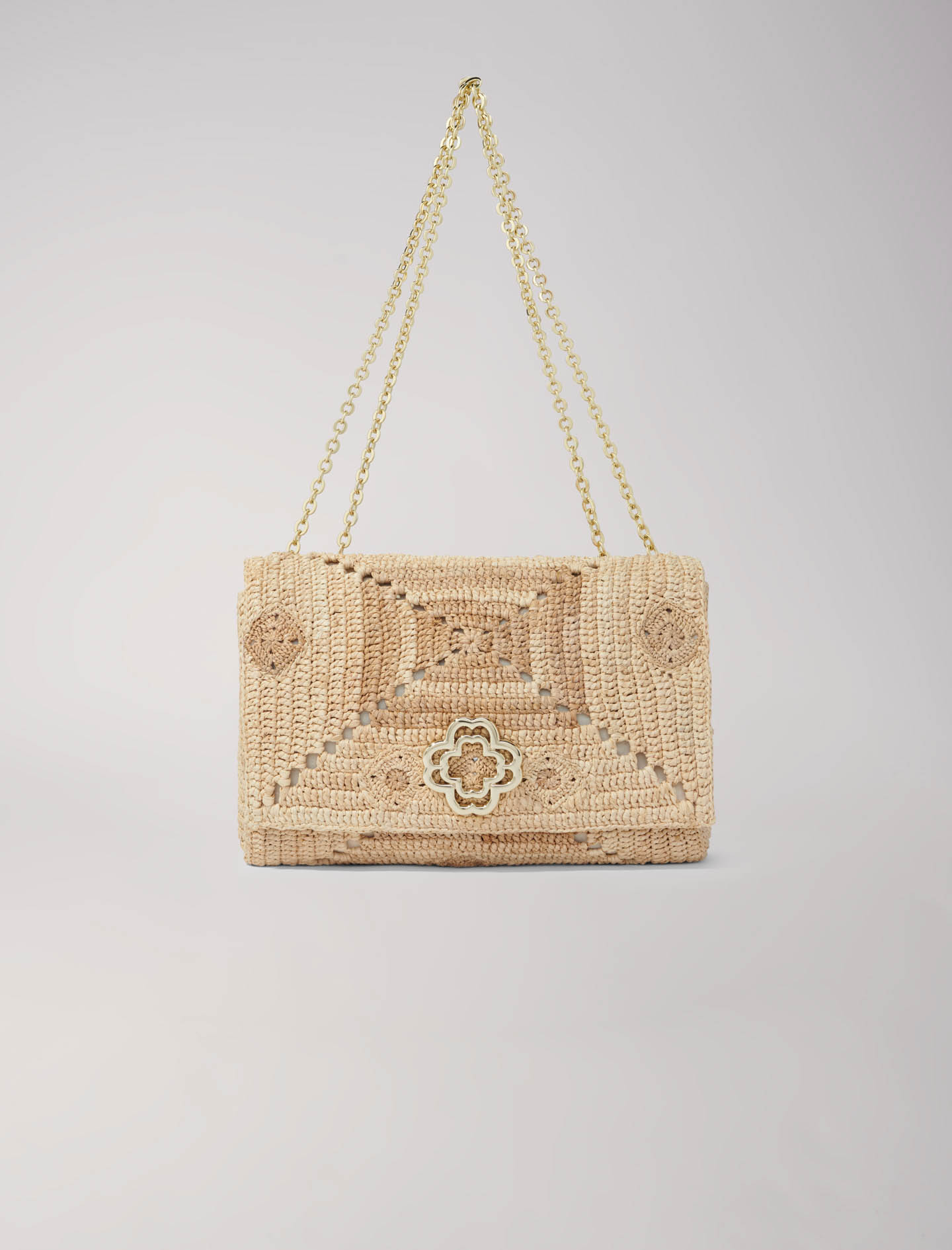 Shop Maje Woman's Raffia Lining: Handmade Raffia Clover Bag For Spring/summer In Beige