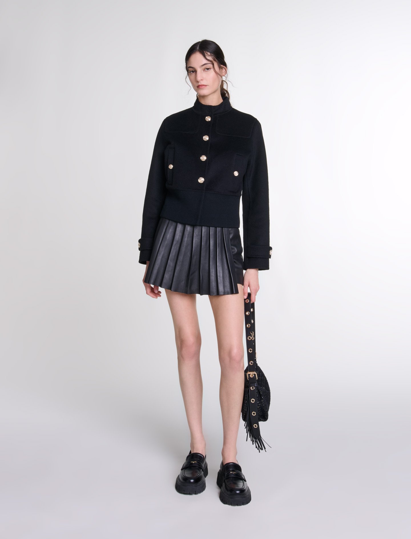 Shop Maje Wool Jacket In Black