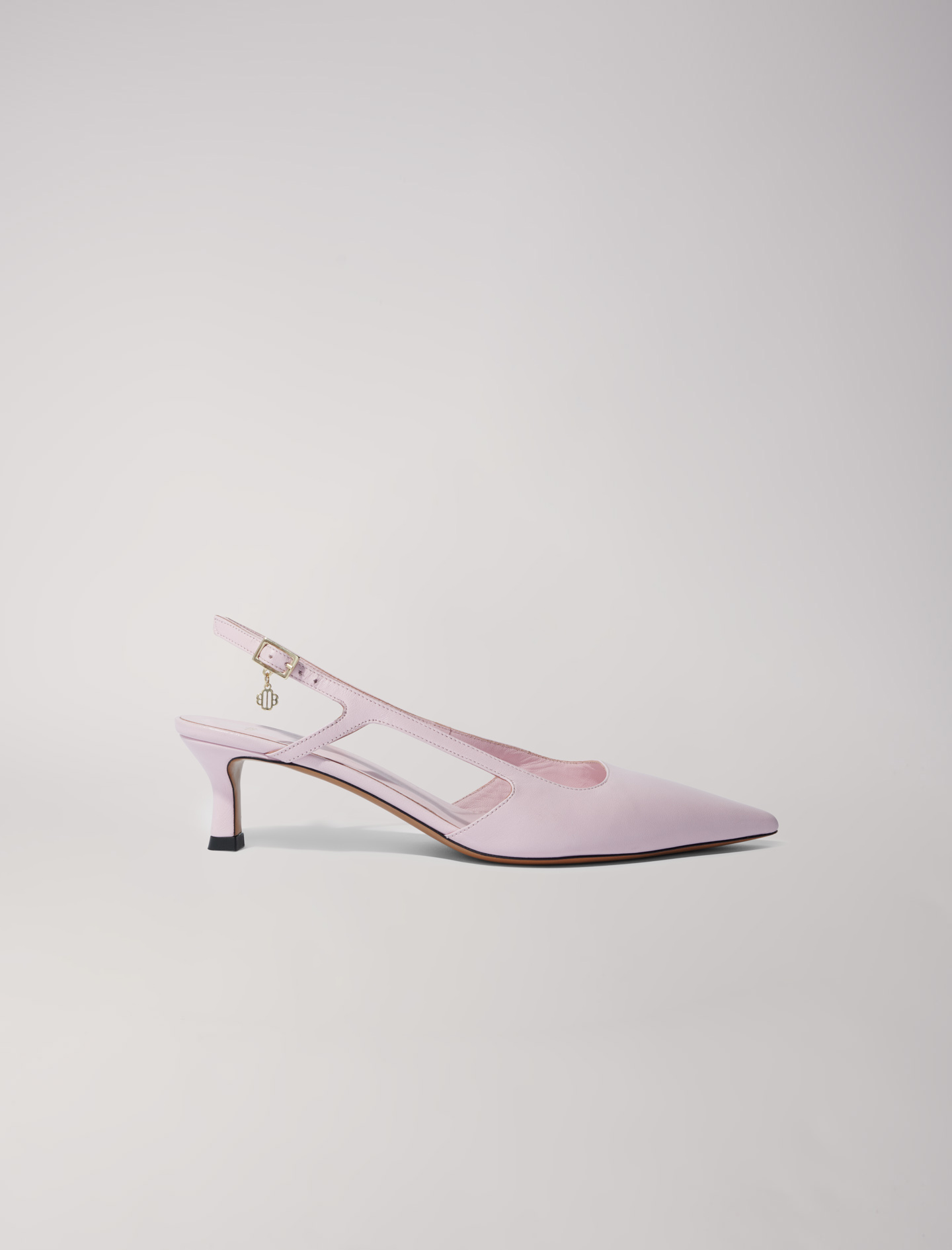 Maje Woman's leather Pointed leather pumps for Spring/Summer, in color Pink / Red