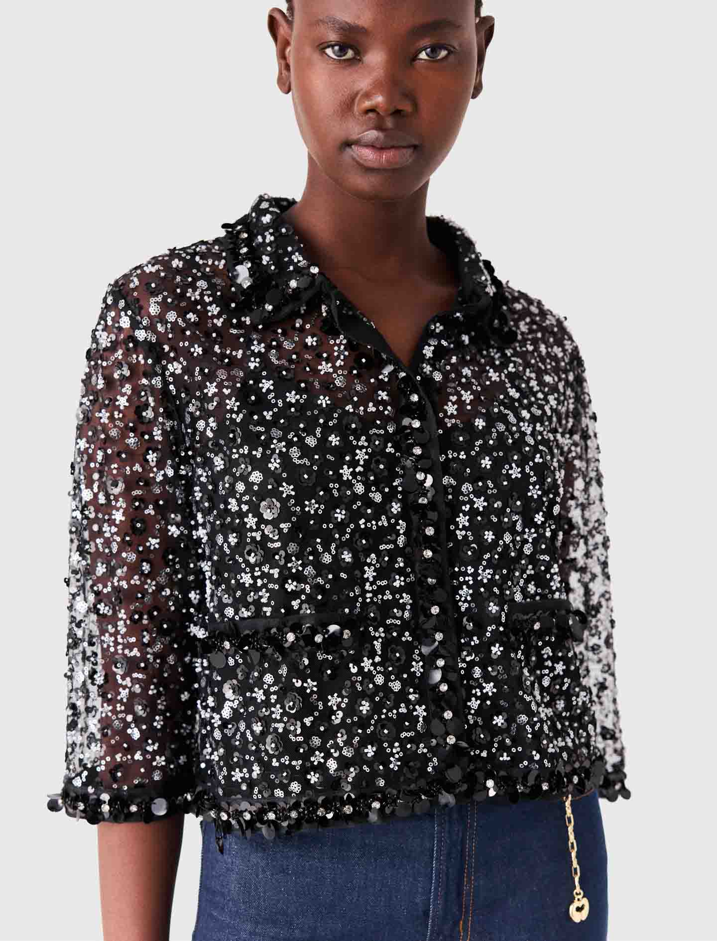 Floral Sequin Top
