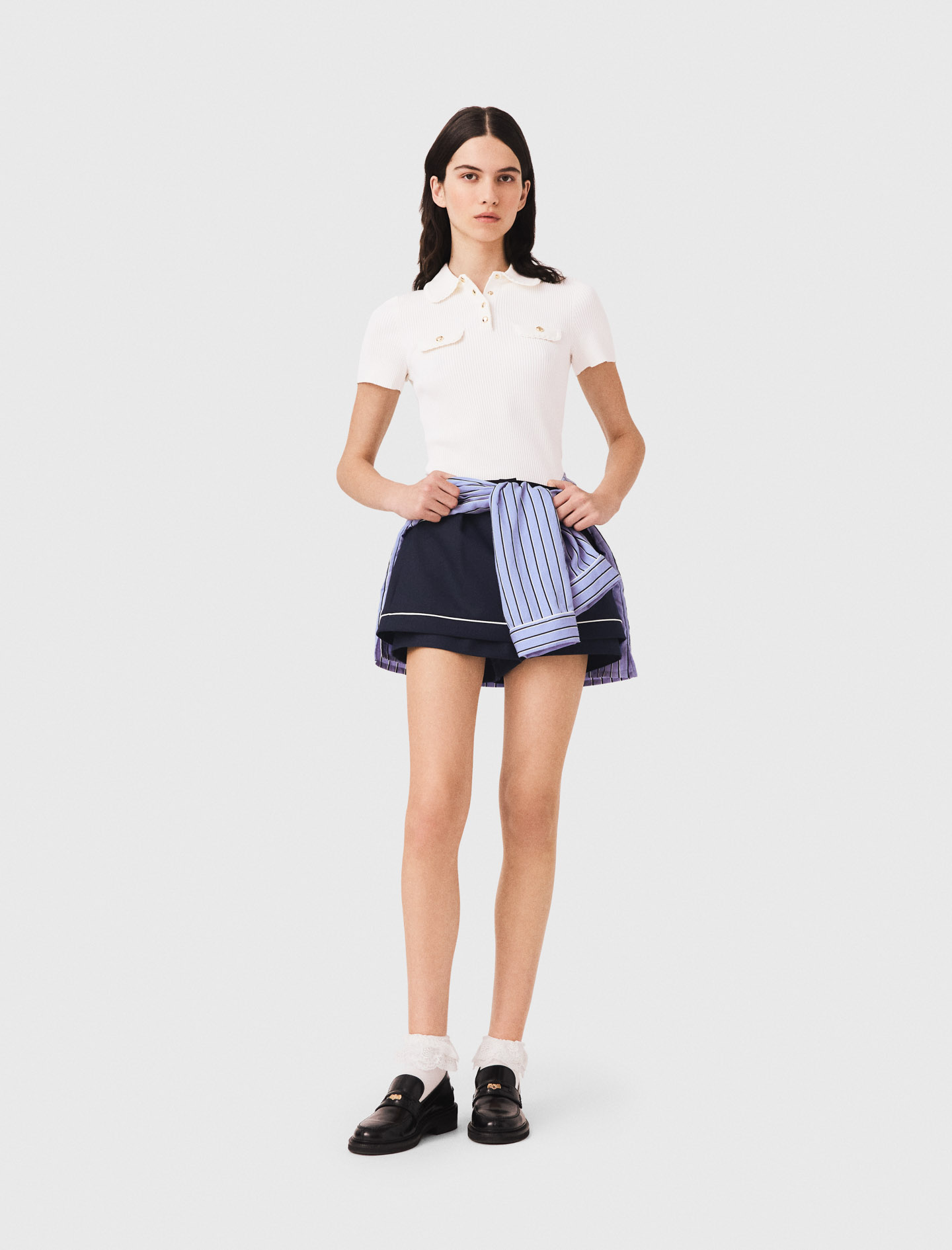 Short-sleeved polo with pockets White For Women | Maje