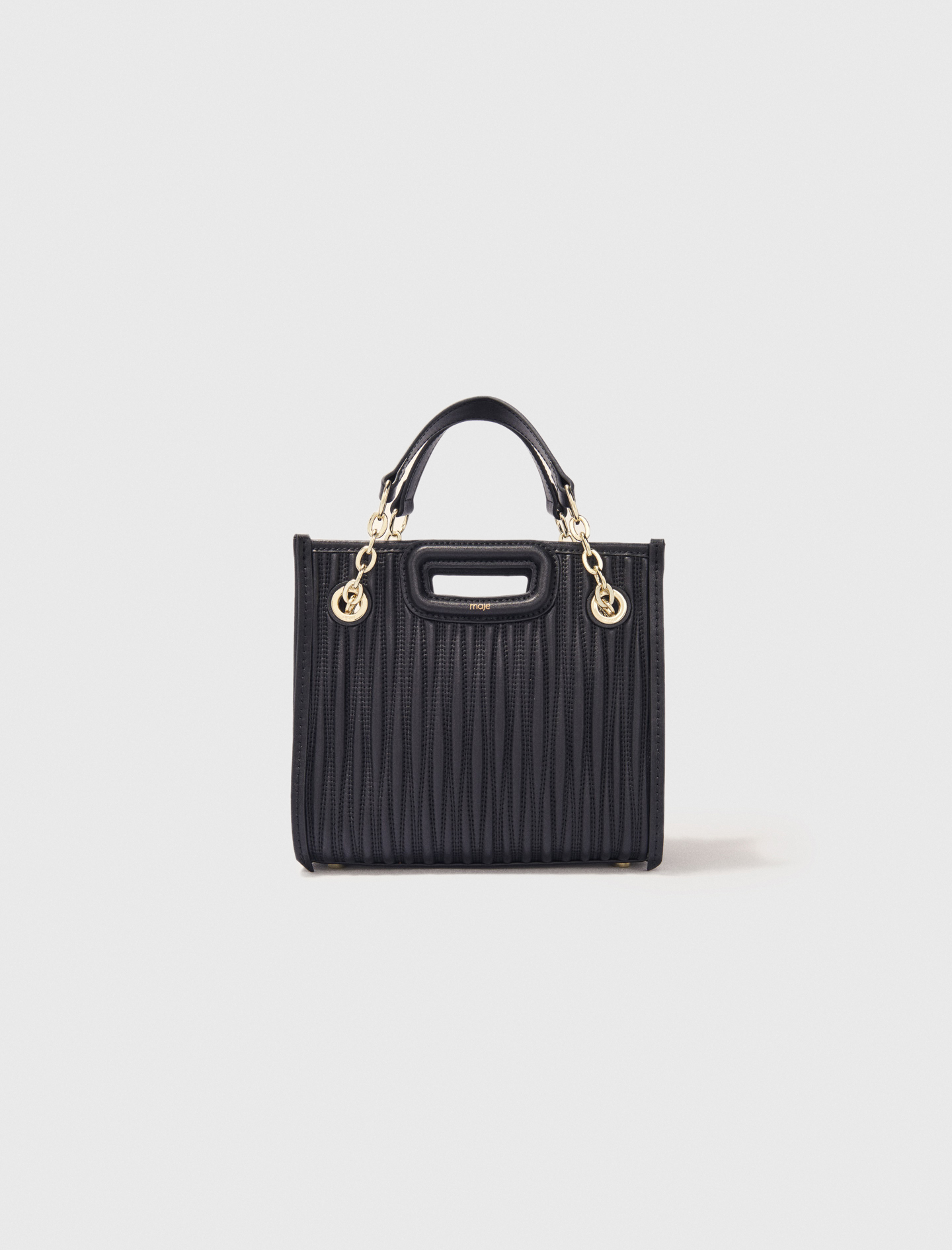 Woman's leather Mini quilted leather tote bag for Fall/Winter, size One Size, in color Black / Black