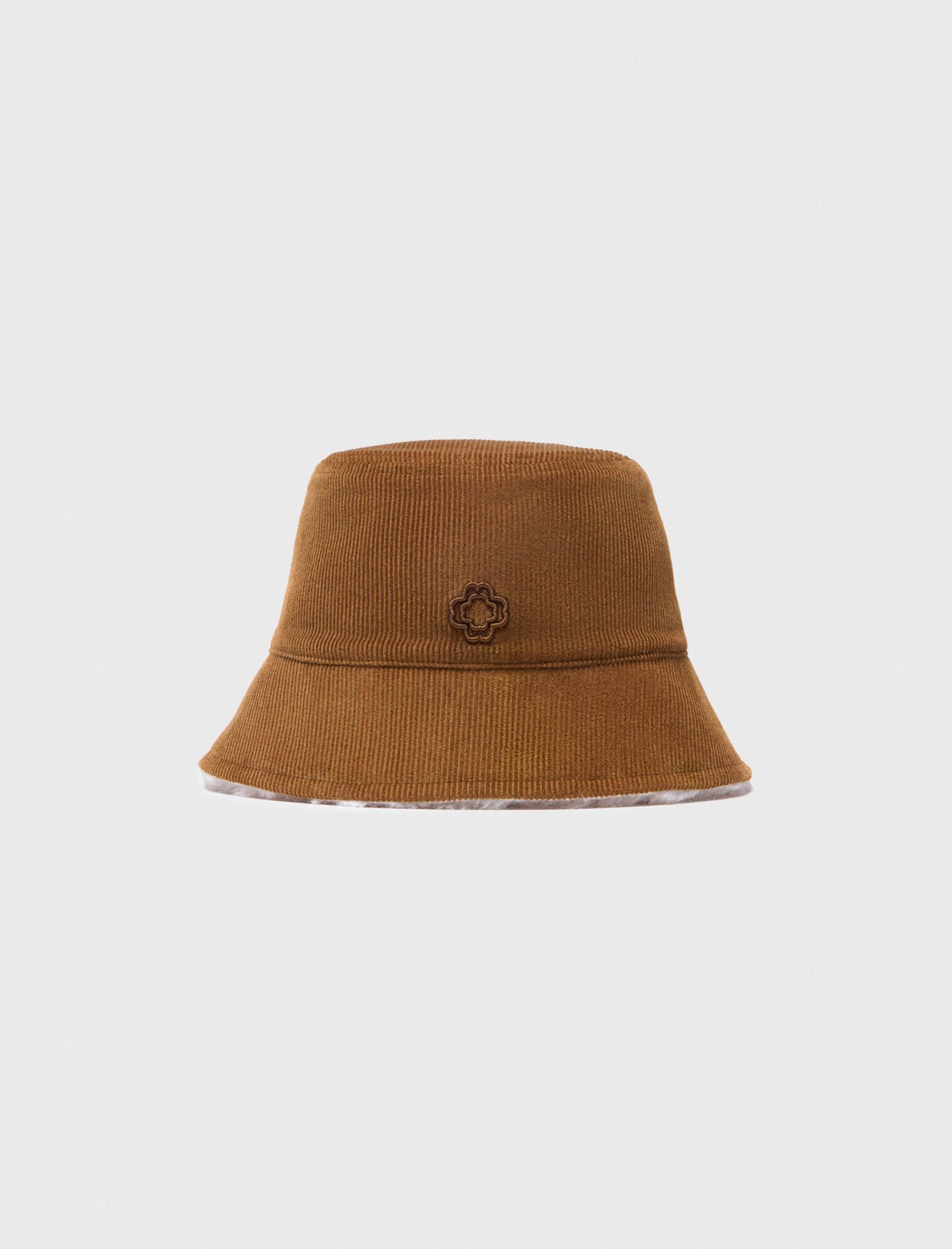 Maje Woman's cotton Reversible corduroy bucket hat for Fall/Winter, in color brown /