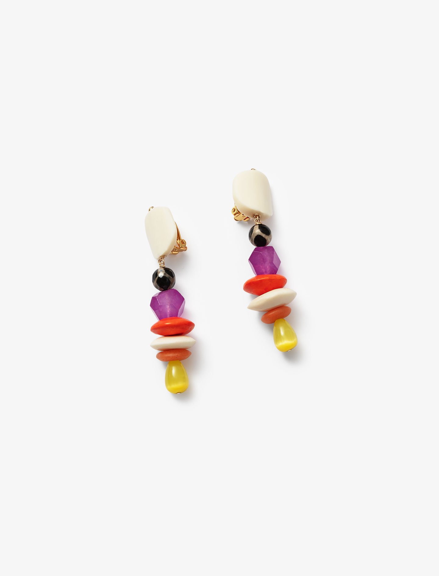 Woman's gold-plated Beads: Long earrings, size Woman-Offline_Accessories-OS (ONE SIZE), in color Multi-Coloured / Miscellaneous