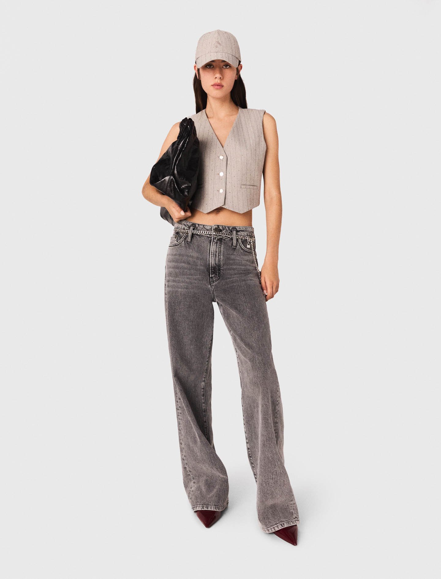 Woman's polyester Diamanté tailored jacket for Fall/Winter, size Small, in color Light Grey / Grey