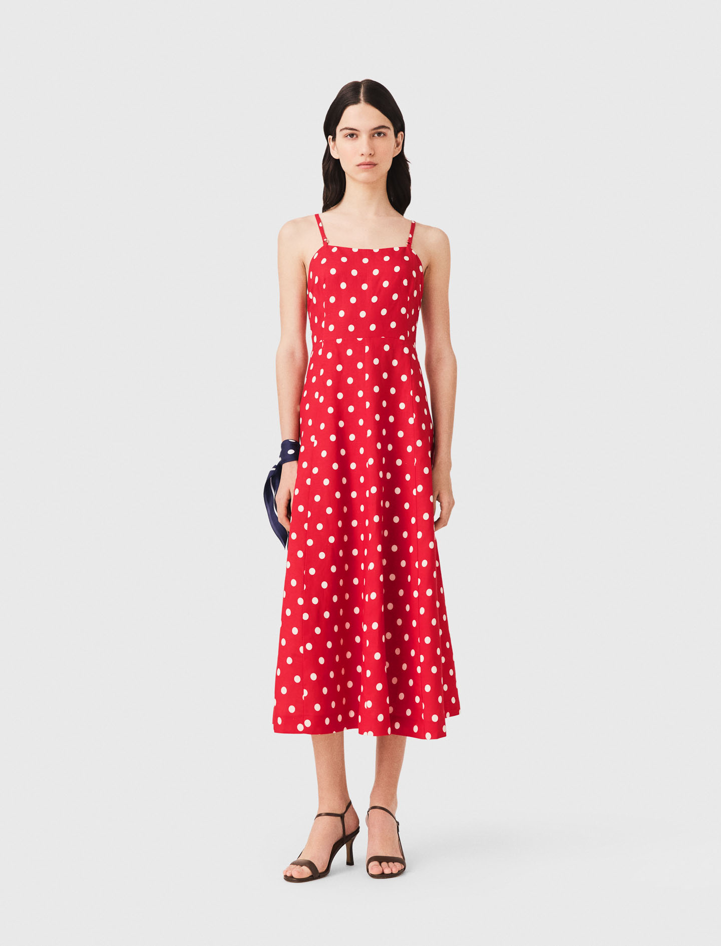 Backless linen-blend maxi dress Red For Women | Maje